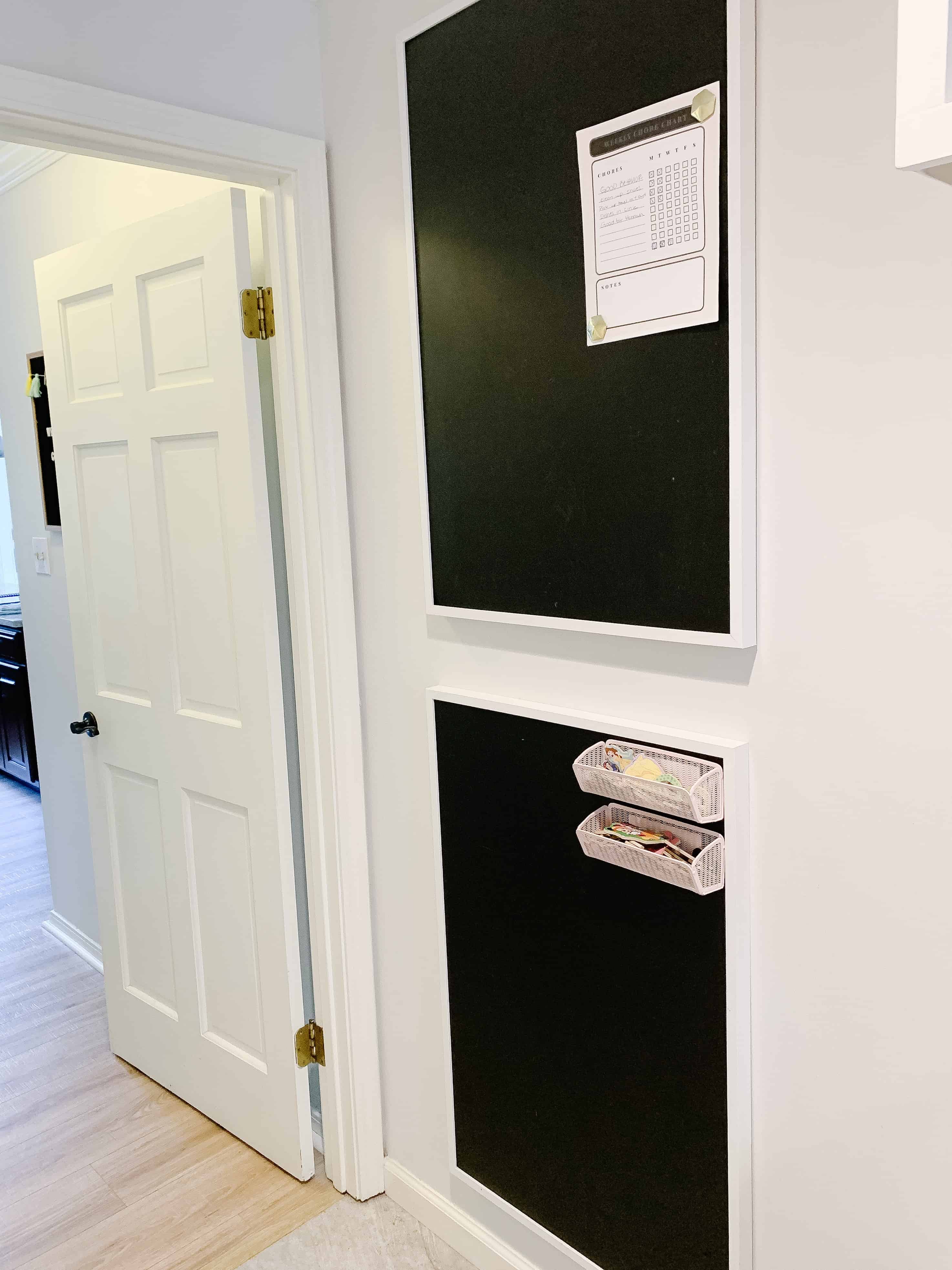 Laundry Room wall with Large Framed Chalkboards