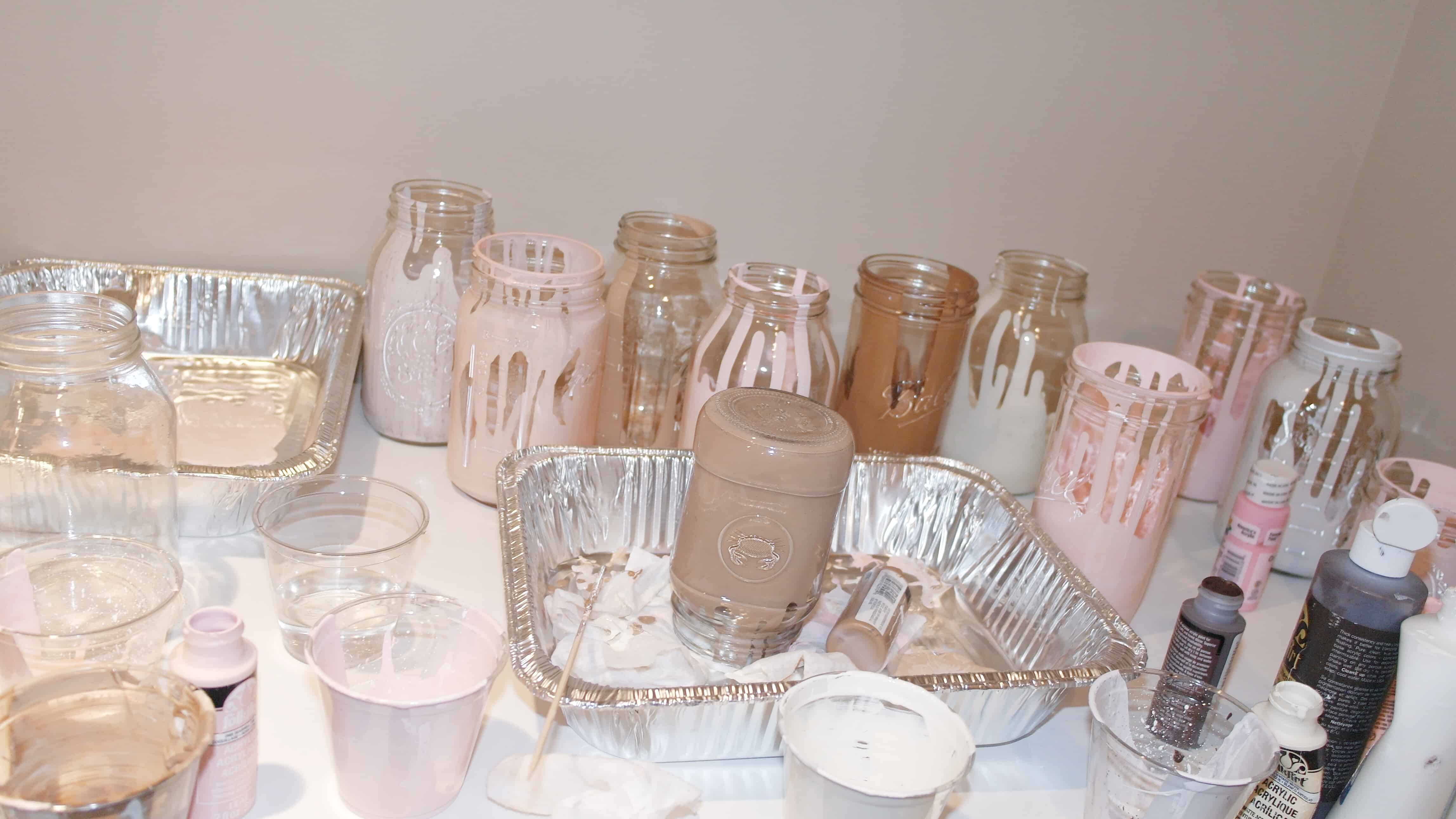 Painted jars and paint