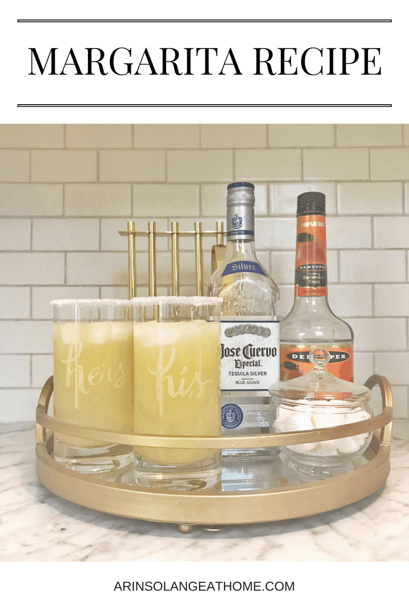 margaritas on a gold try | Margarita Recipe 