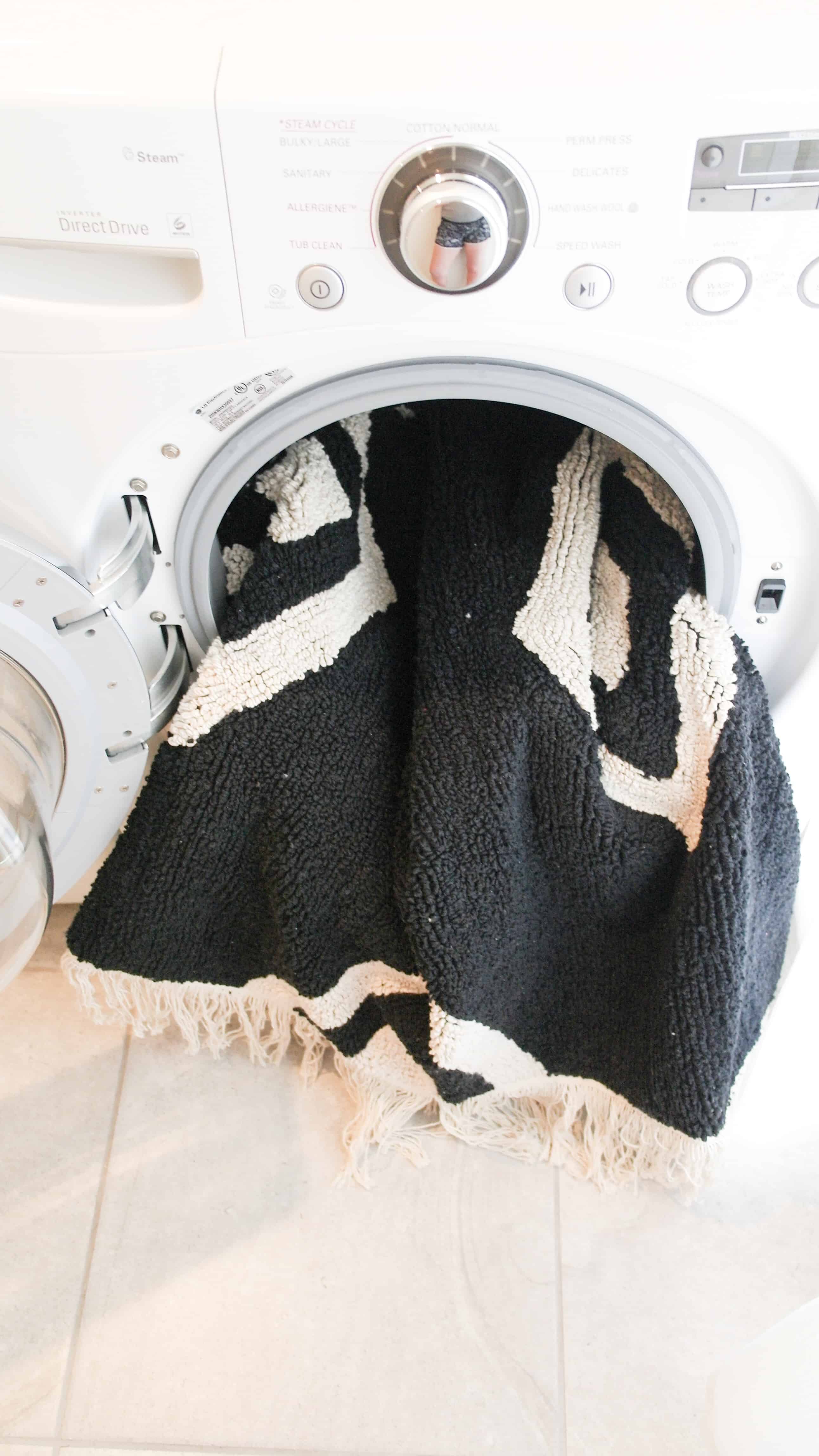 Lorena canals rug in washing machine