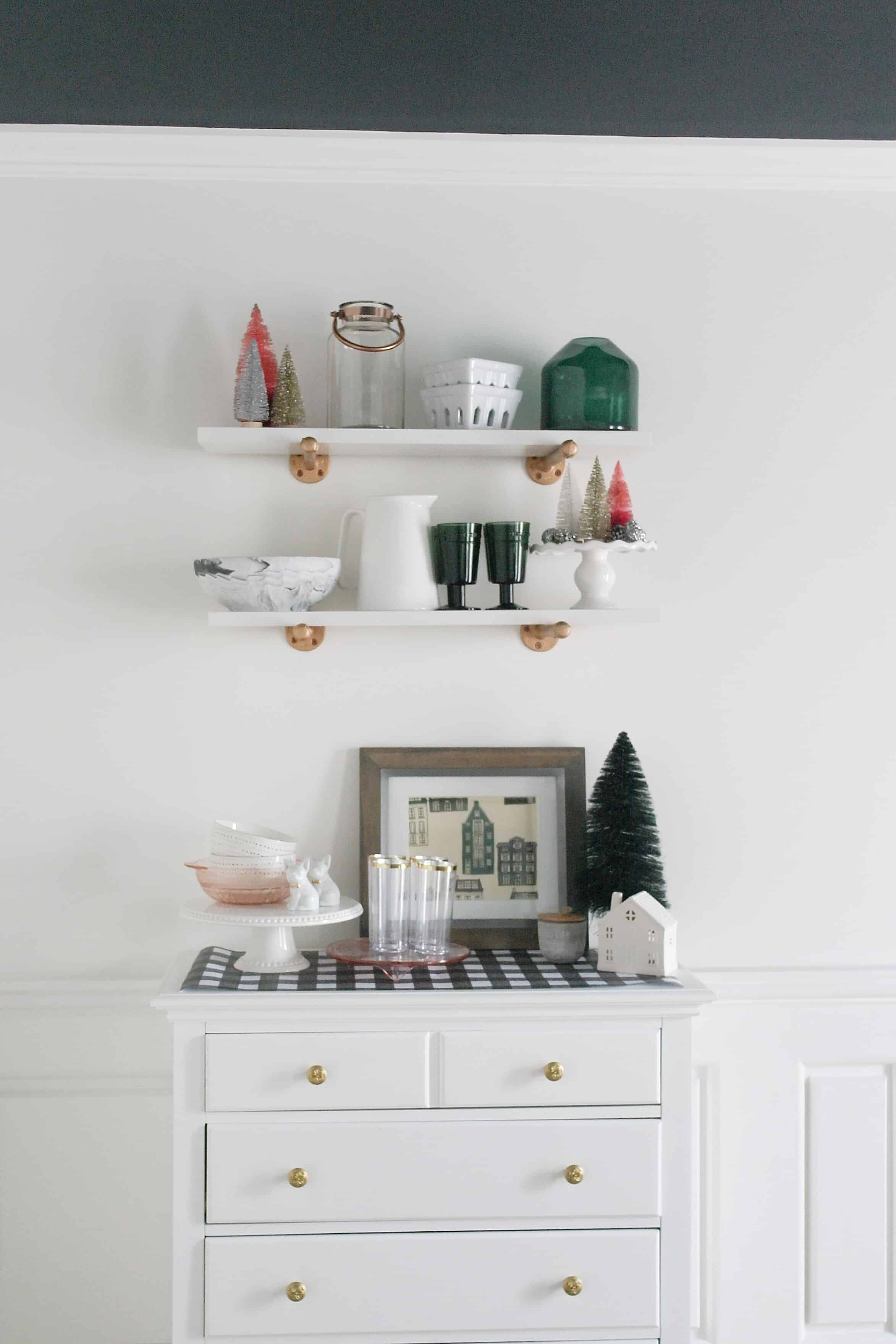 Christmas white shelves