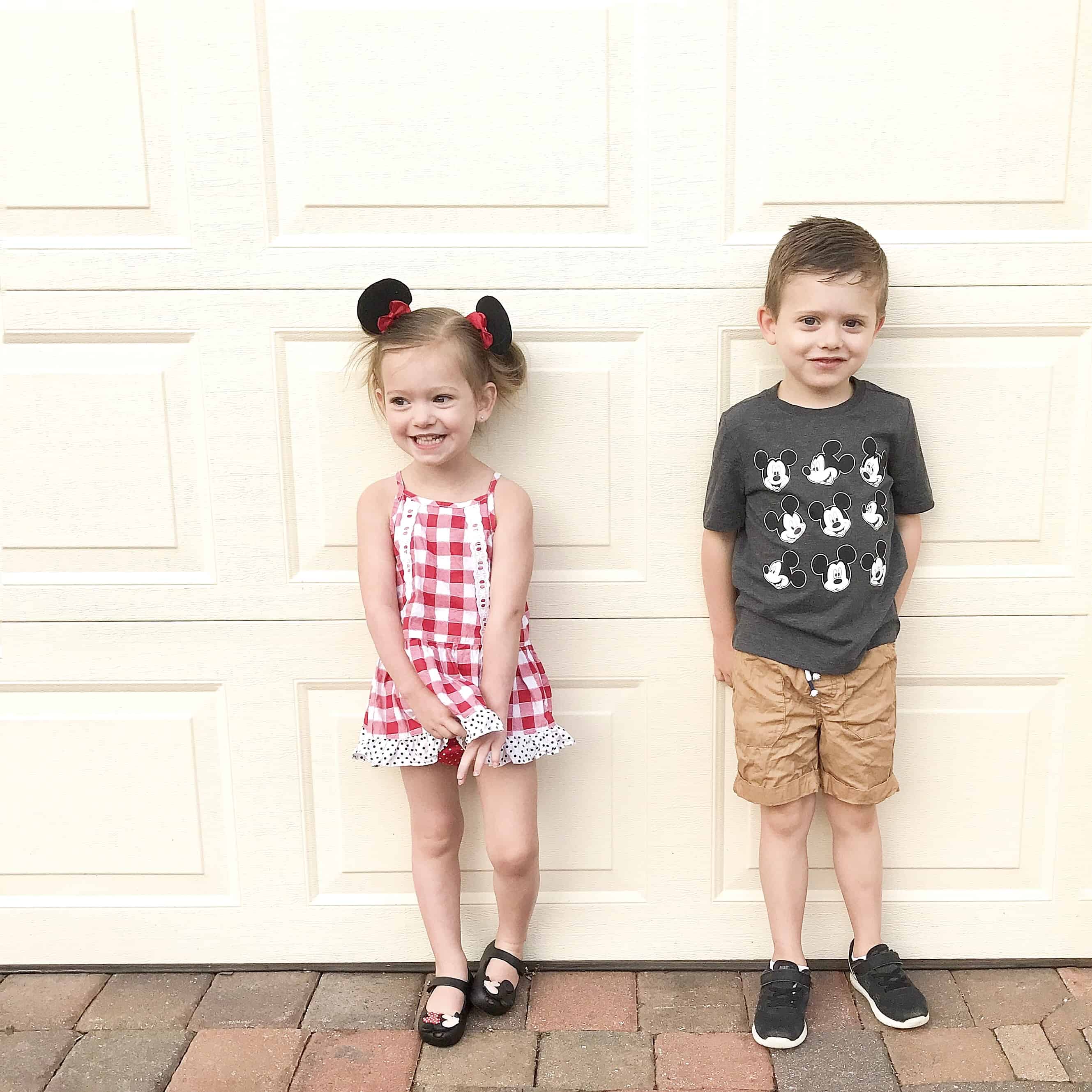 two kids dressed for Disney clothes