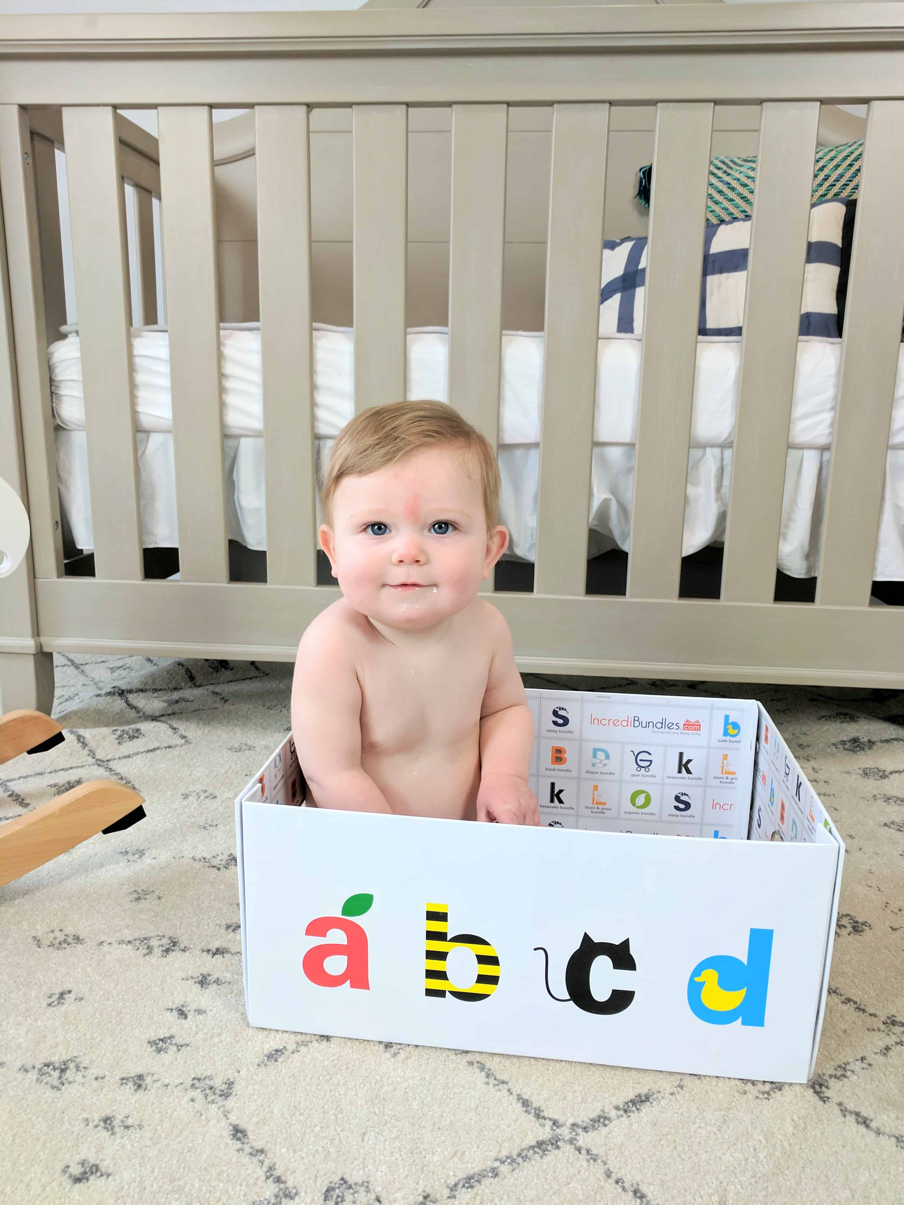 Baby in Incredibundles box