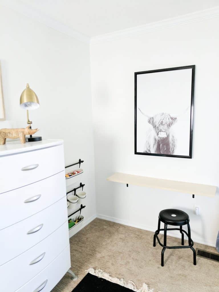 bar sized kids table white dresser with decor