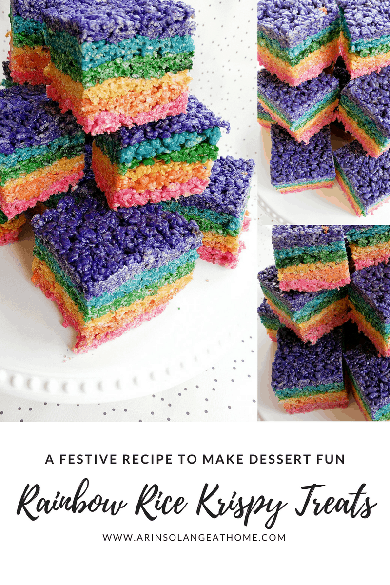 rainbow shaped rice Krispy treats