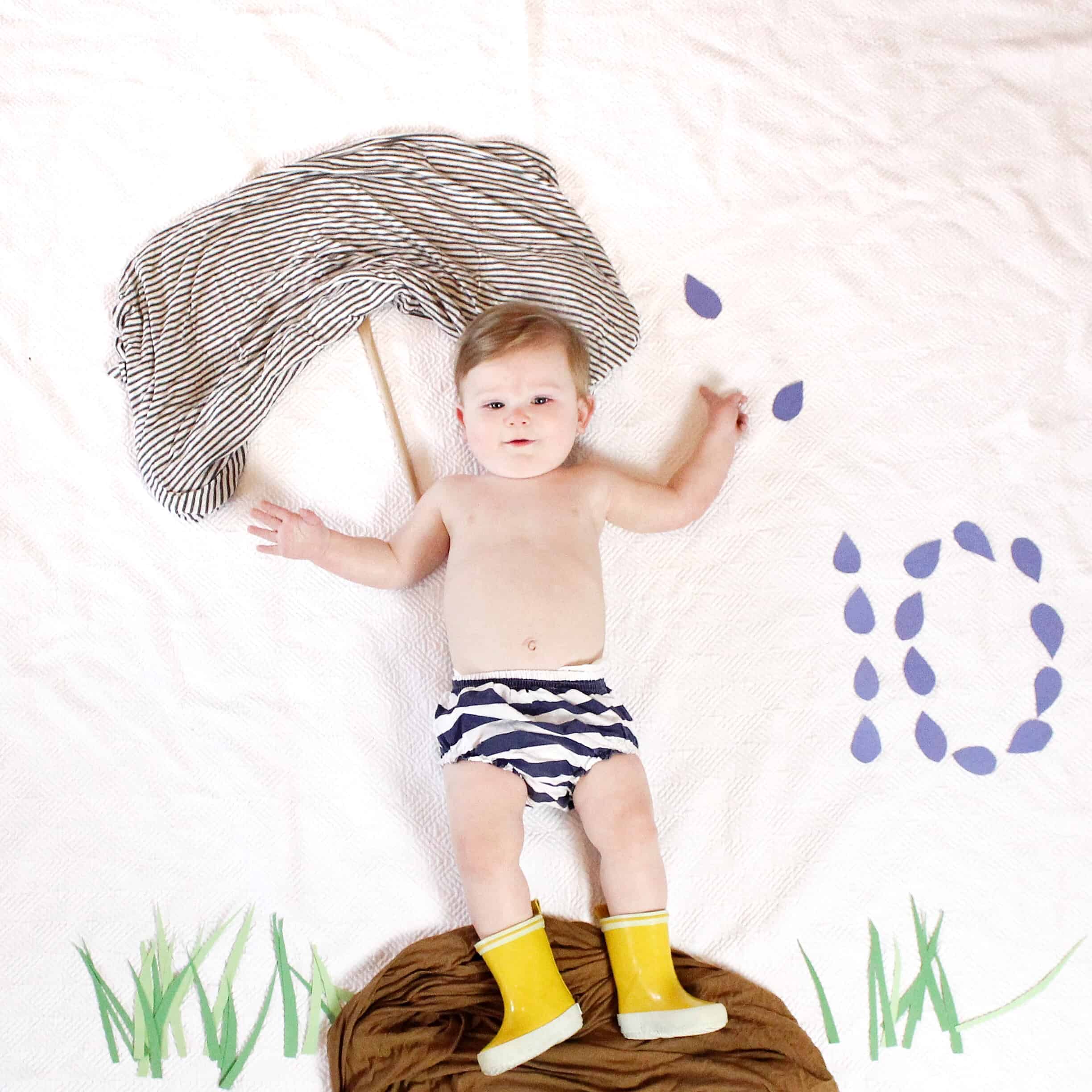 10 month April showers baby photo