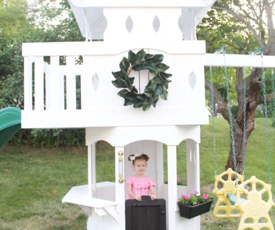 White painted swingset