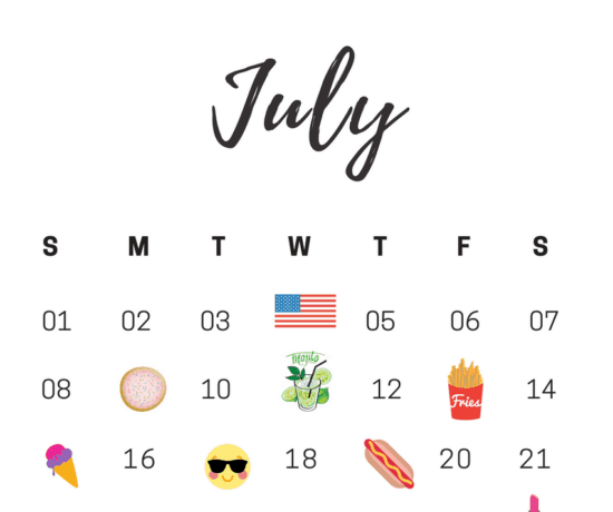 July national holiday calendar