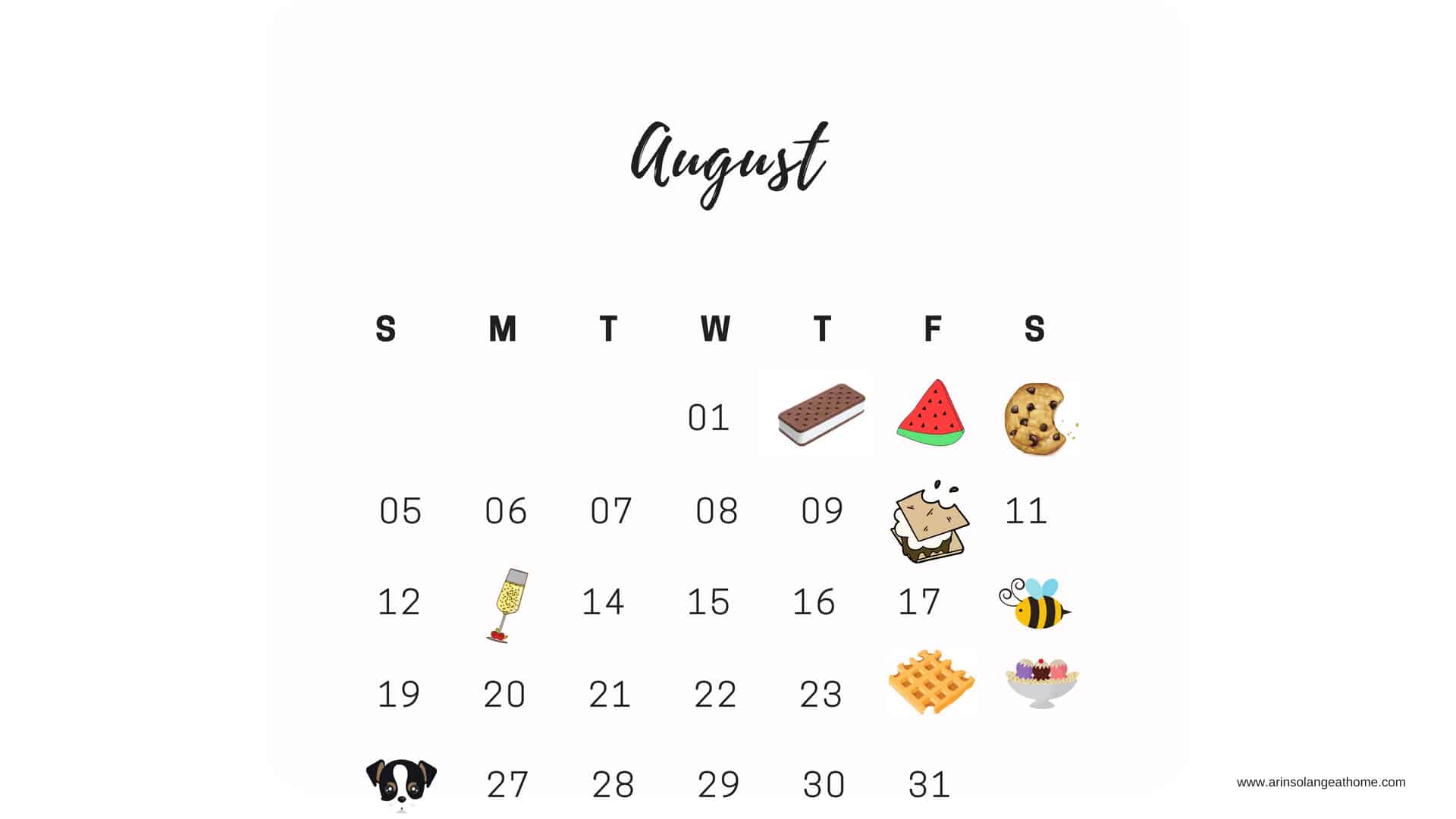 August National Days Calendar