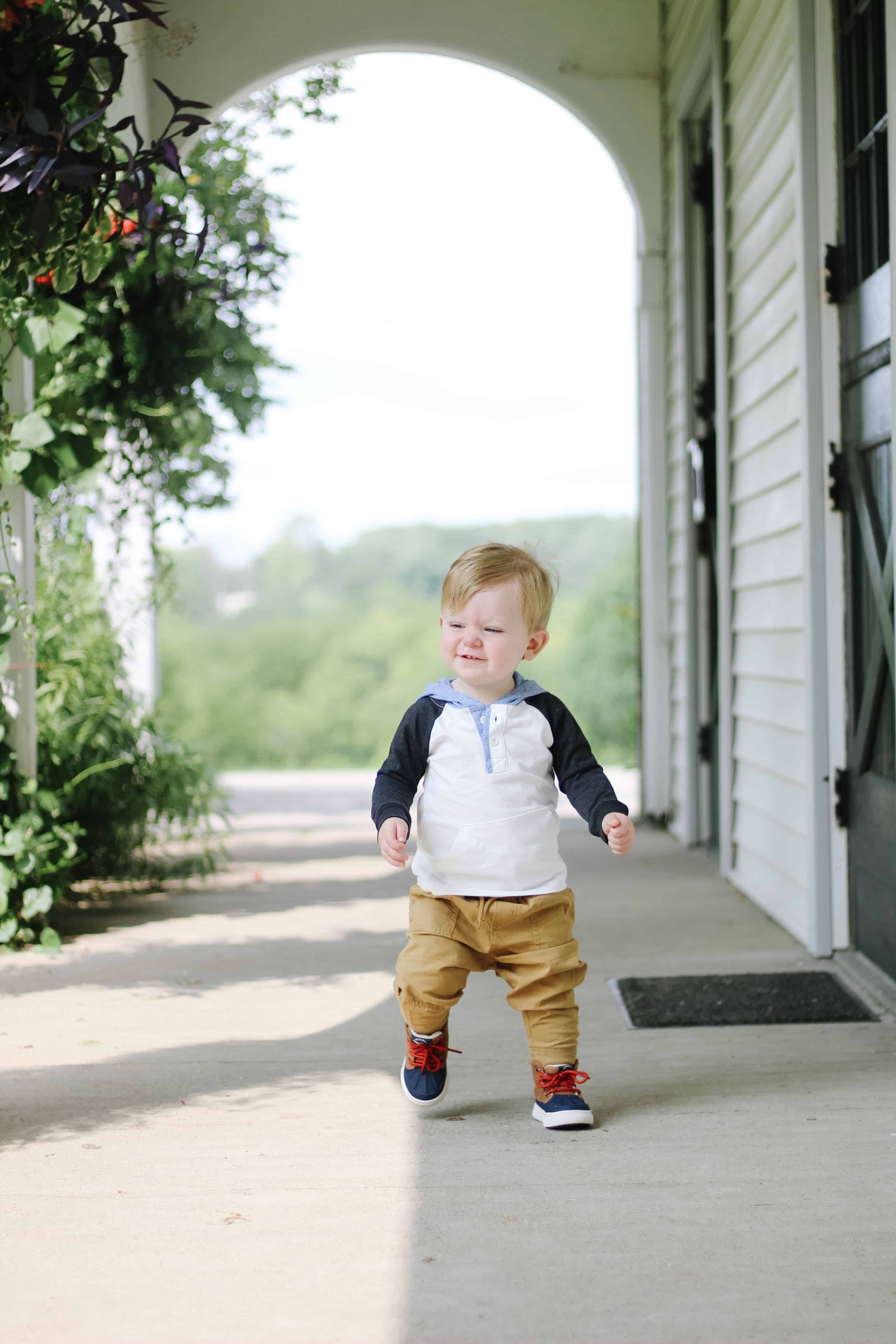 toddler boy in OshKosh