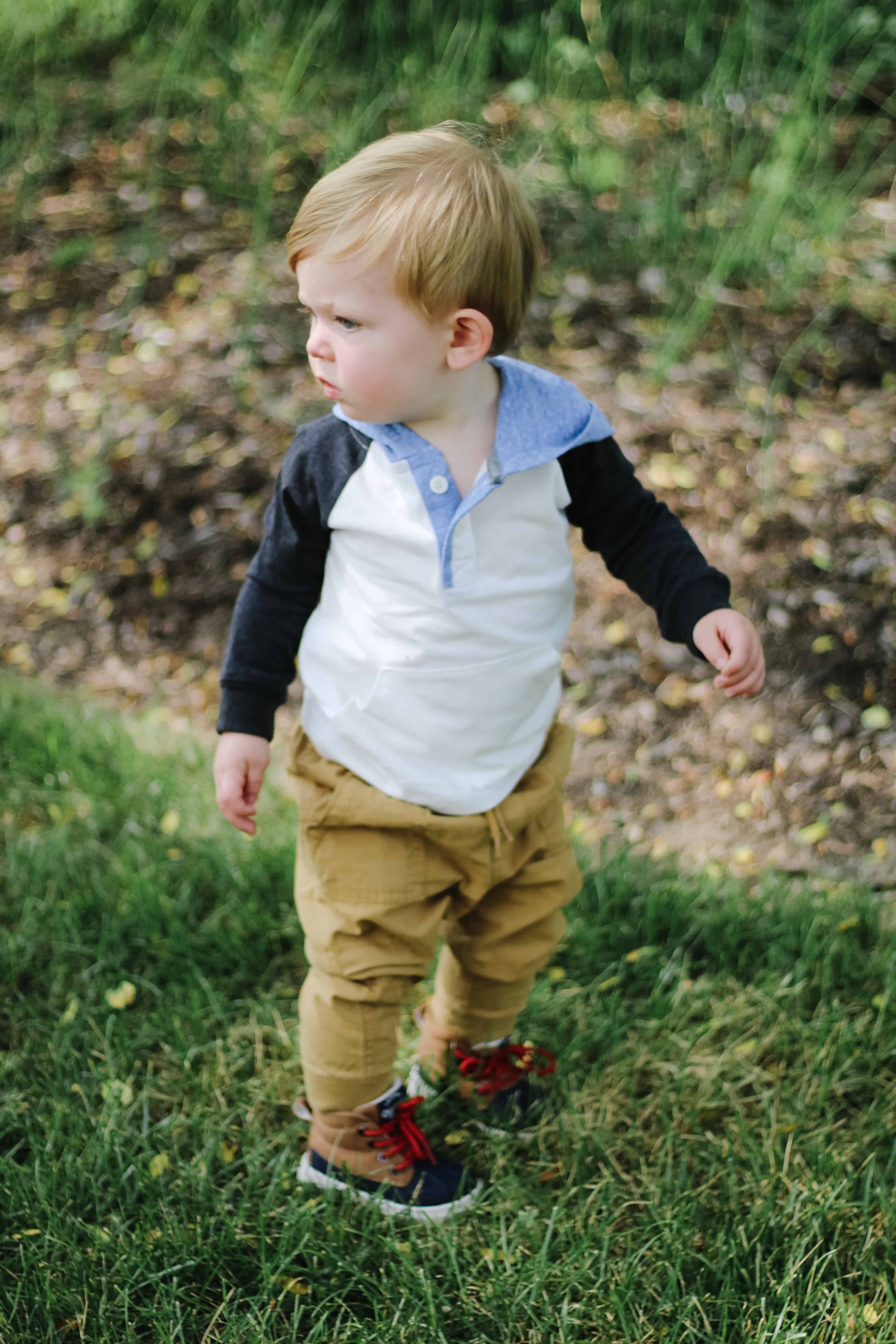 baby boy In OshKosh outfit