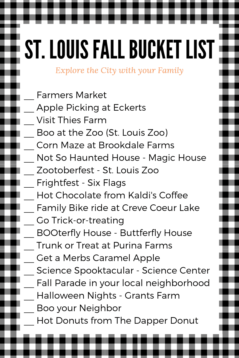 St. Louis Fall Family Activities Bucket List