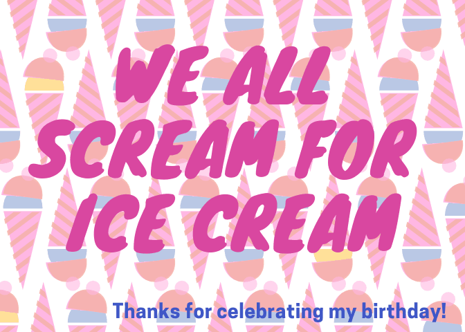 Ice cream birthday treat printable