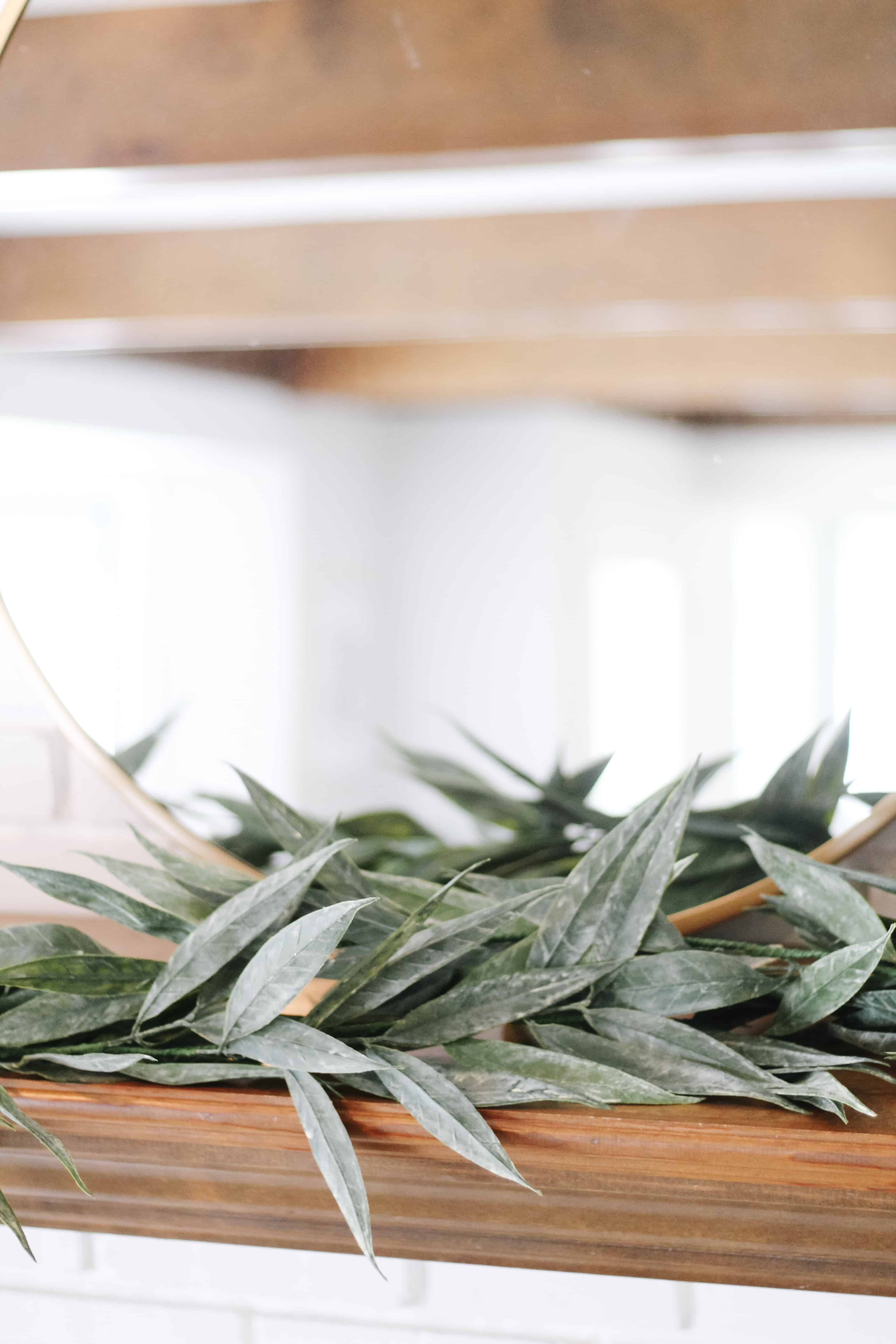 Modern garland on mantle