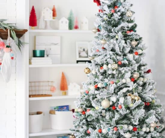 Colorful Christmas tree and built ins