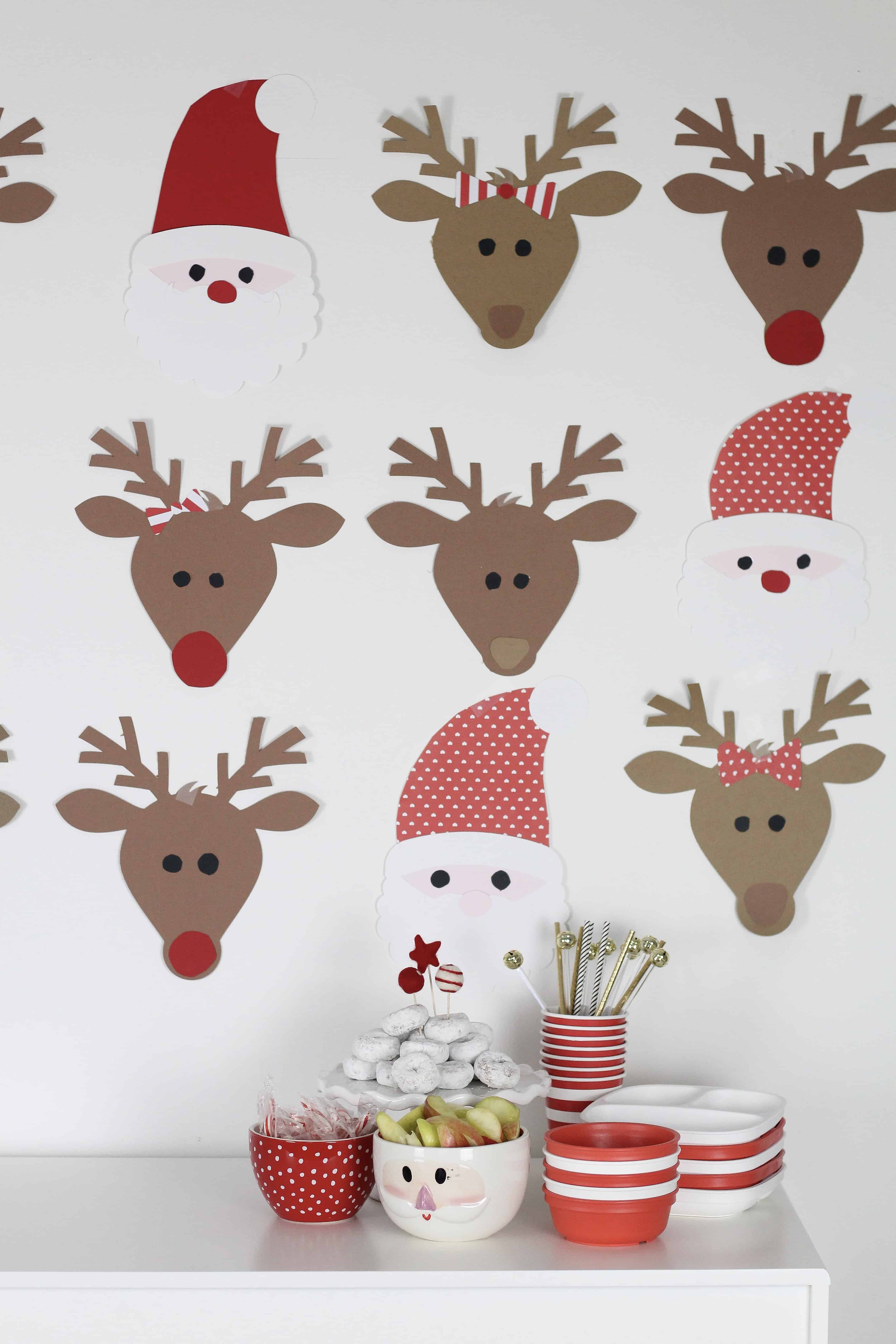 Santa and reindeer backdrop