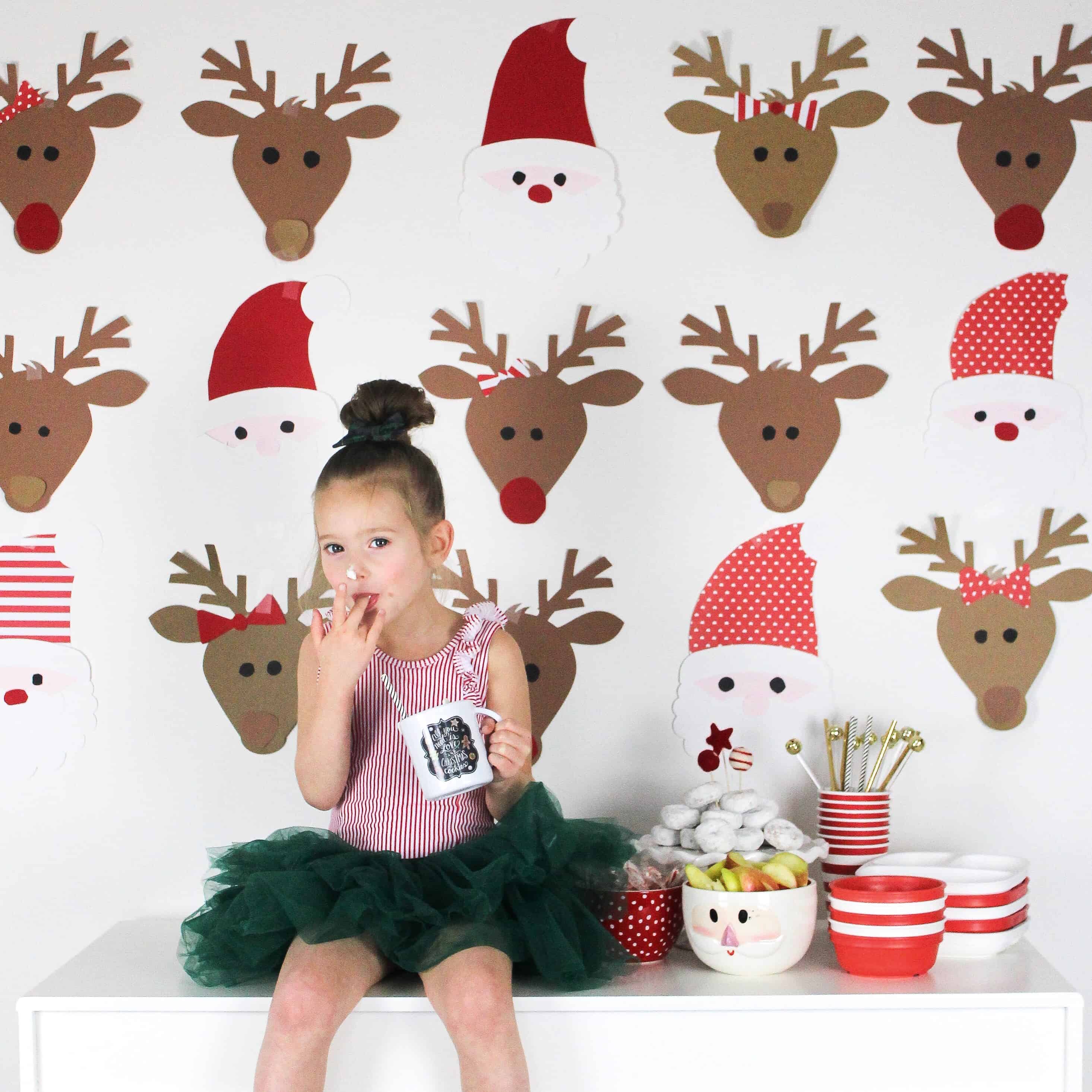 Santa and reindeer backdrop 