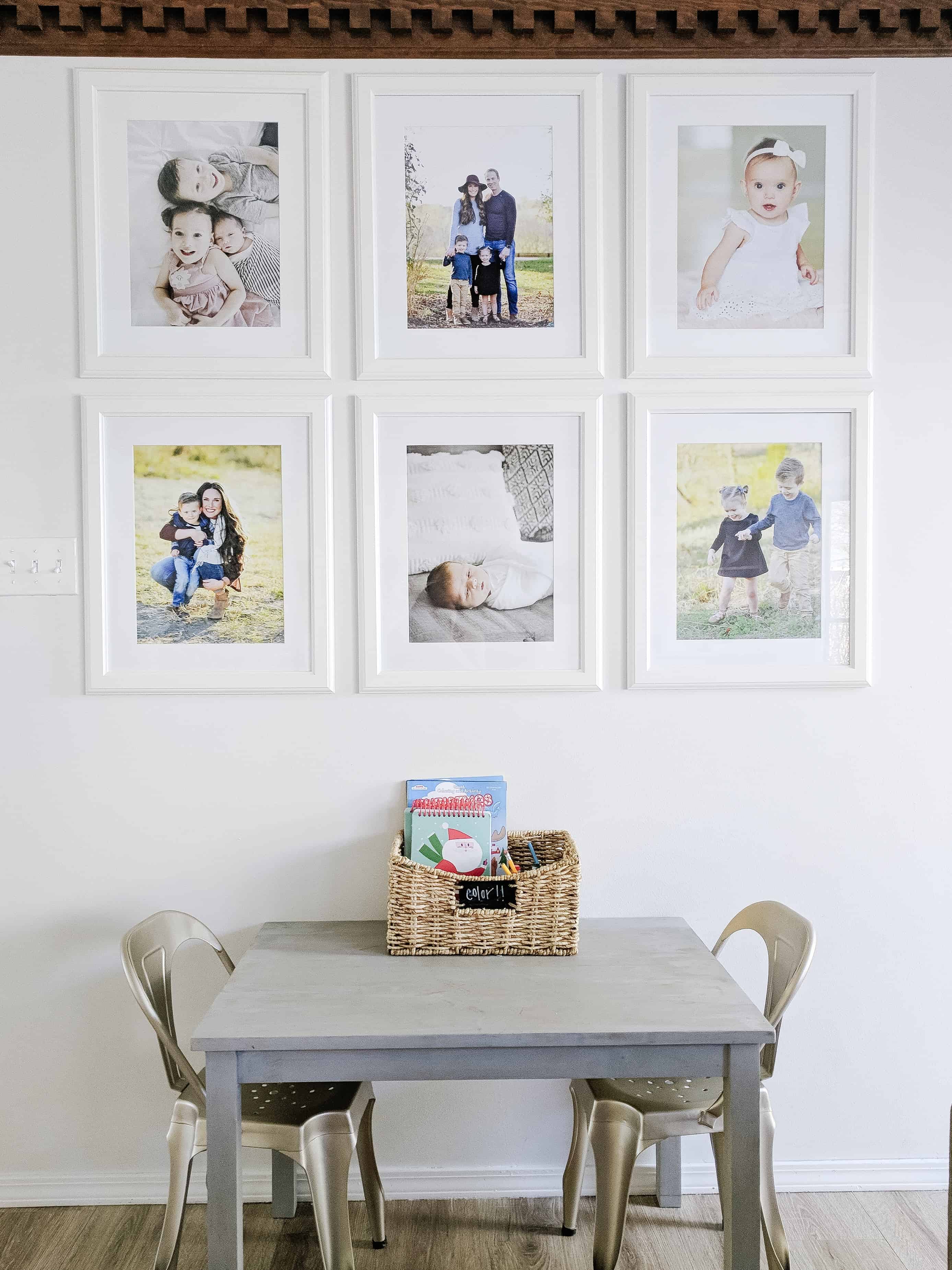 Kids Table with Organized Coloring Books