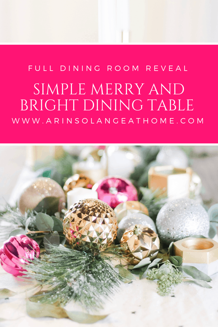 Simple Merry and Bright Dining table Decor