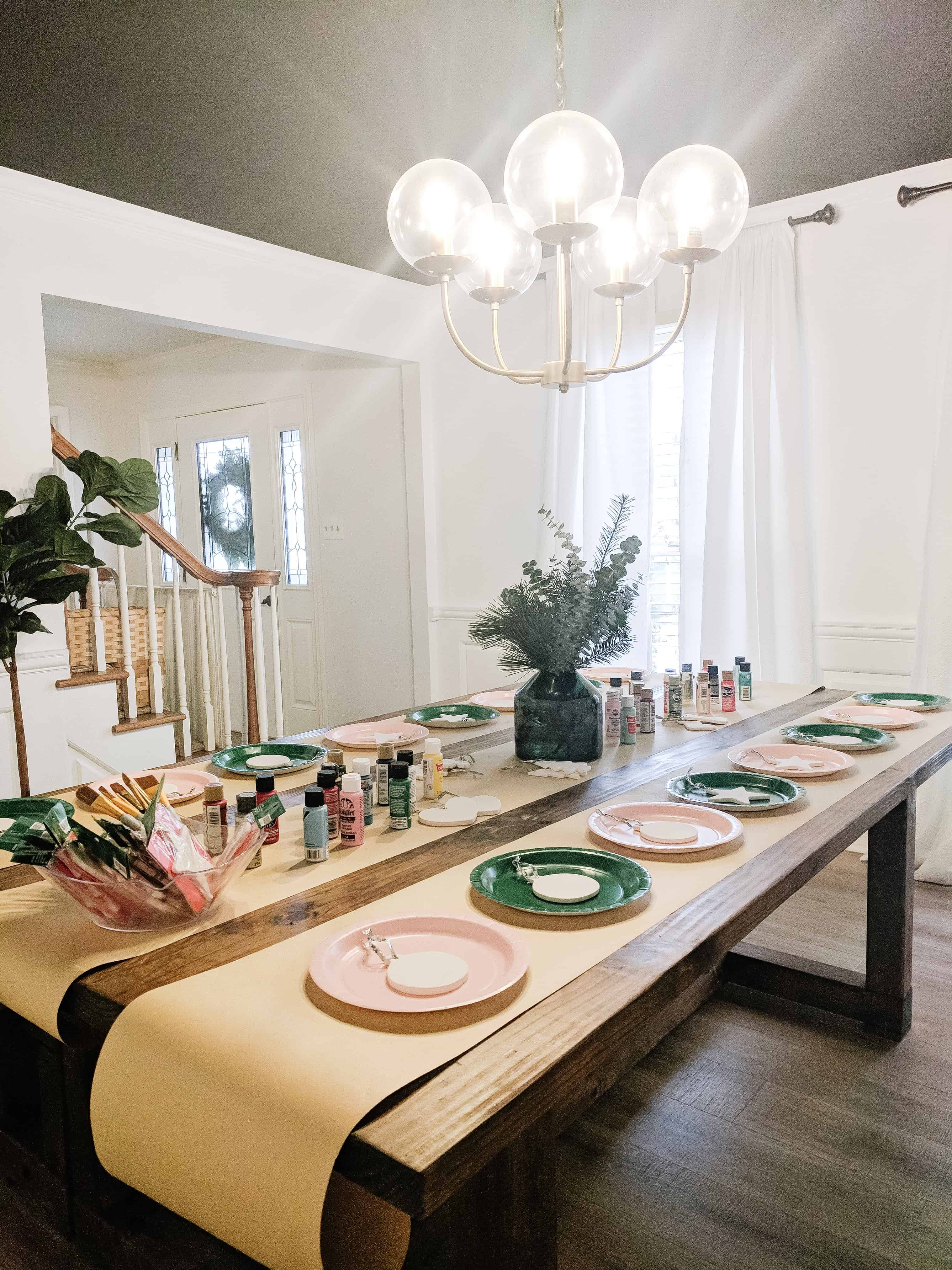 Dining room decorated for girls brunch