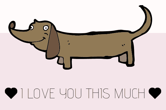 Free printable Weiner dog Valentine