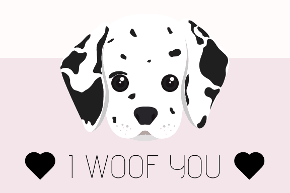 free I woof you valentine printable