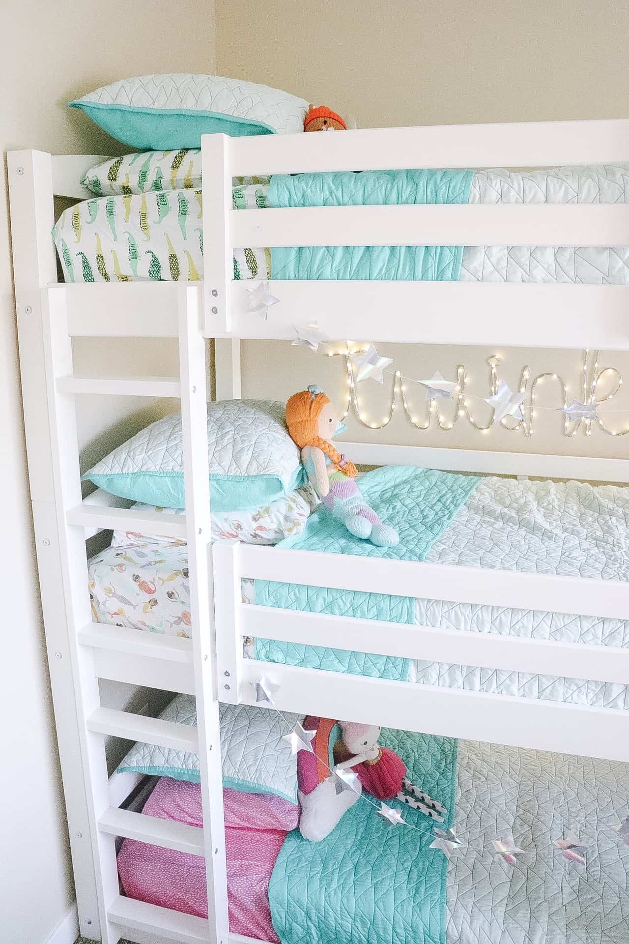 Triple bunk bed kids room