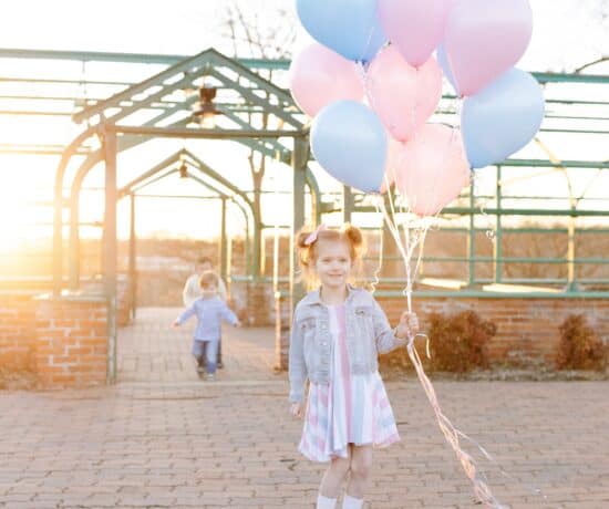 baby girl tis blue and pink balloons