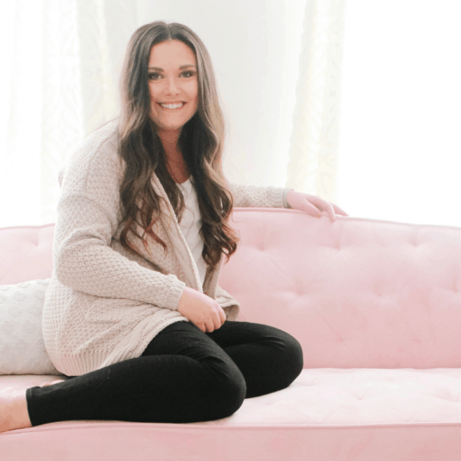 Arin Solange at Home sitting on pink couch - thirty favorites at thirty