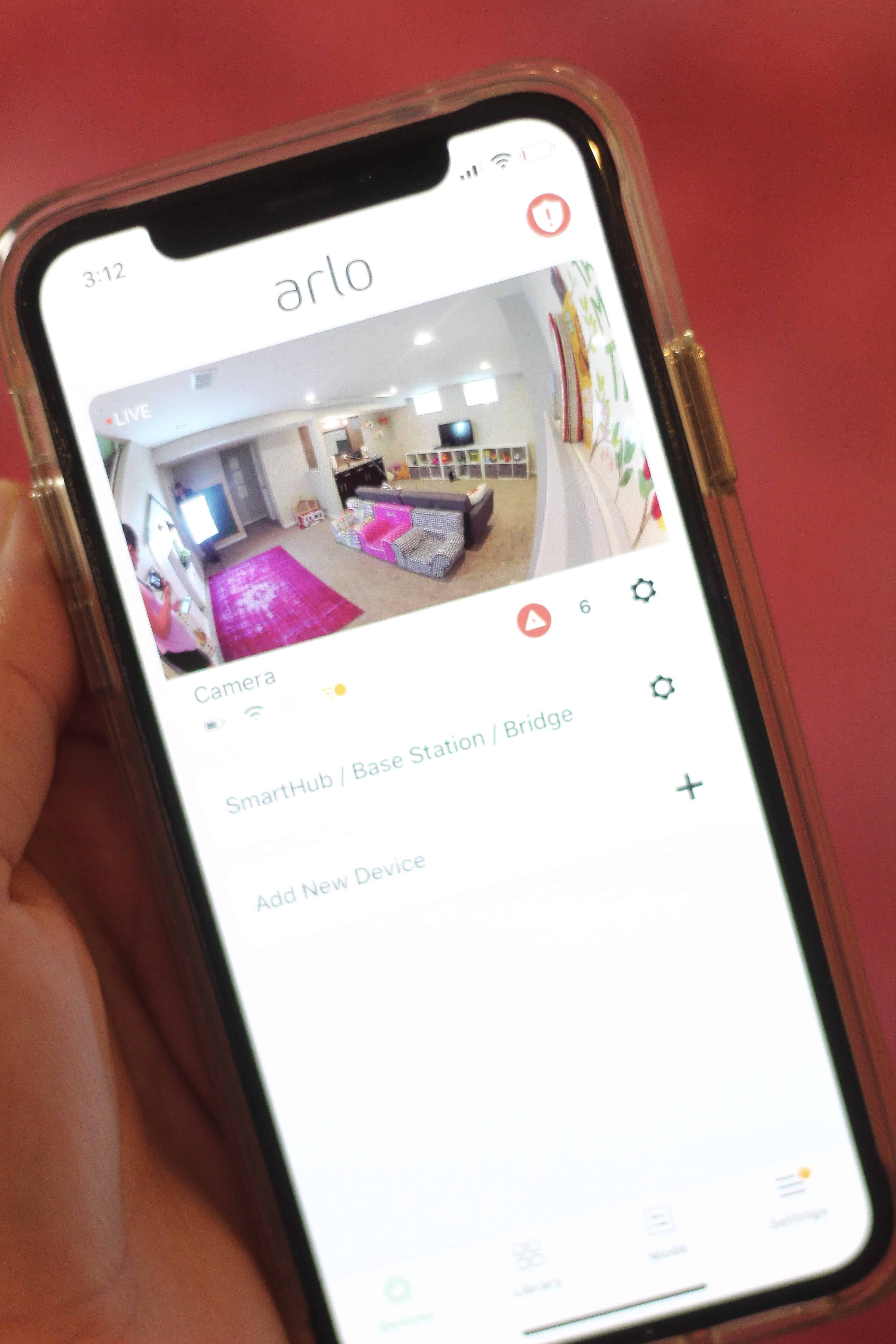 Screen shot of Arlo App