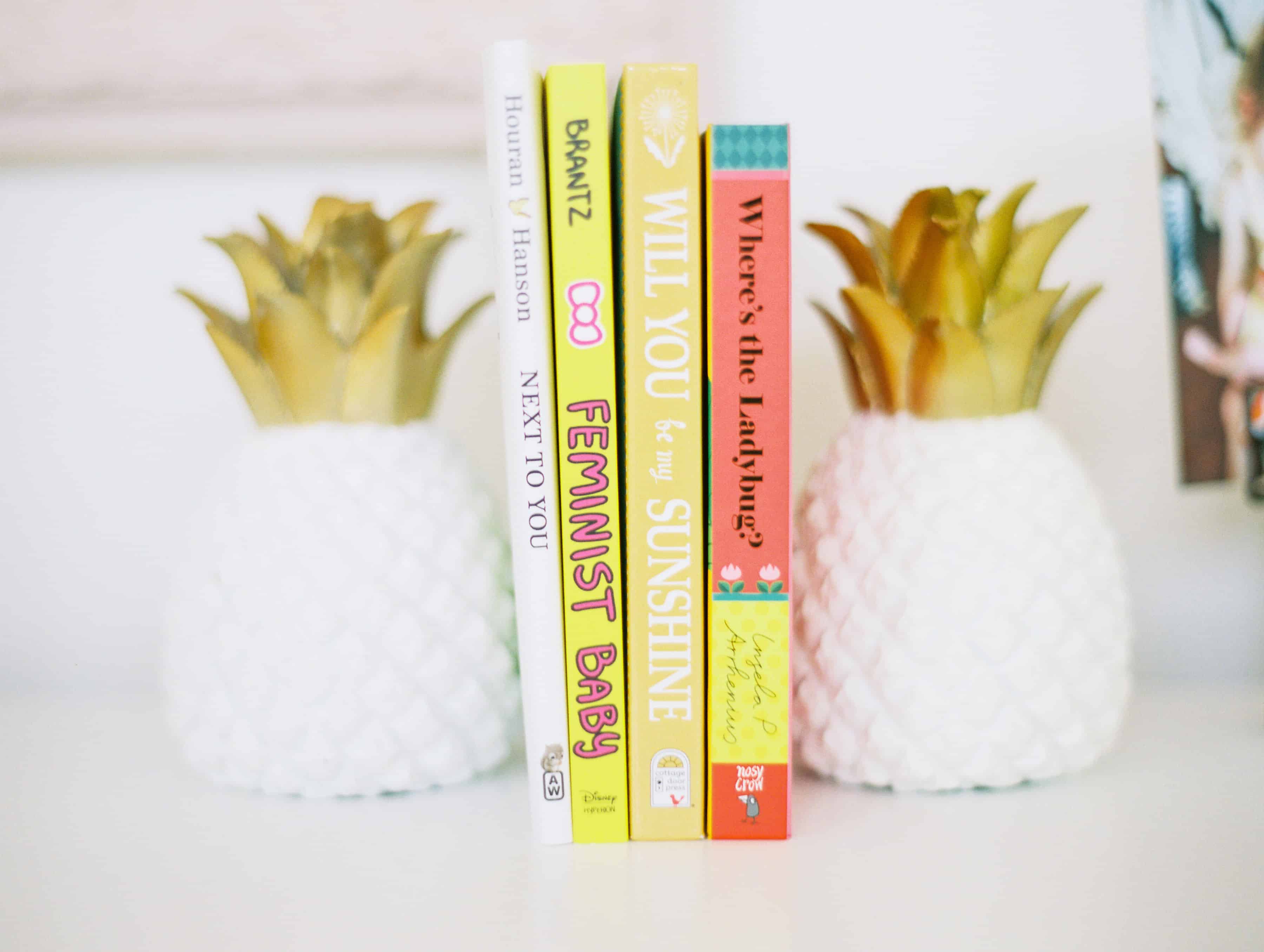 Pineapple Book ends with little girl books