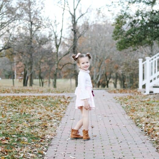 toddler girl in fall clothes