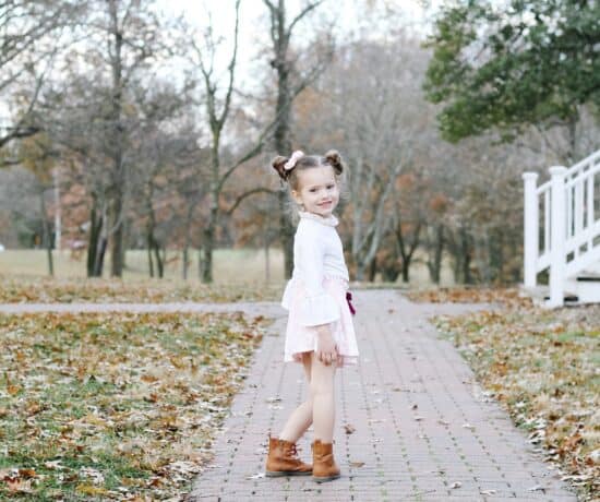 toddler girl in fall clothes