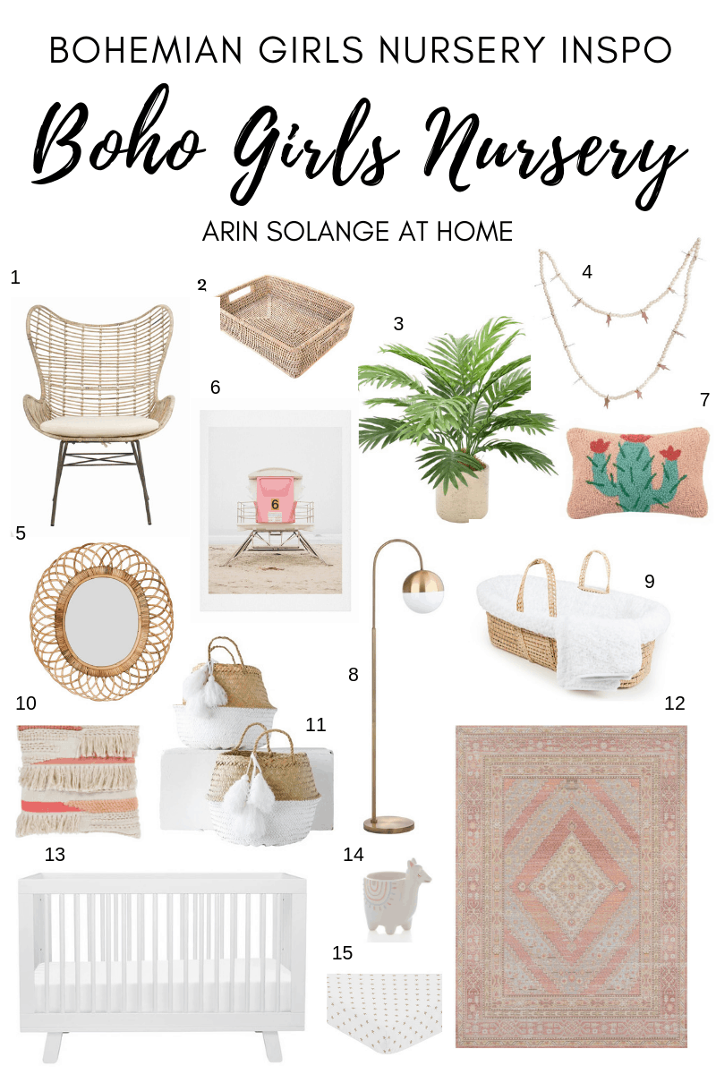 A round up of pink boho nursery inspiration