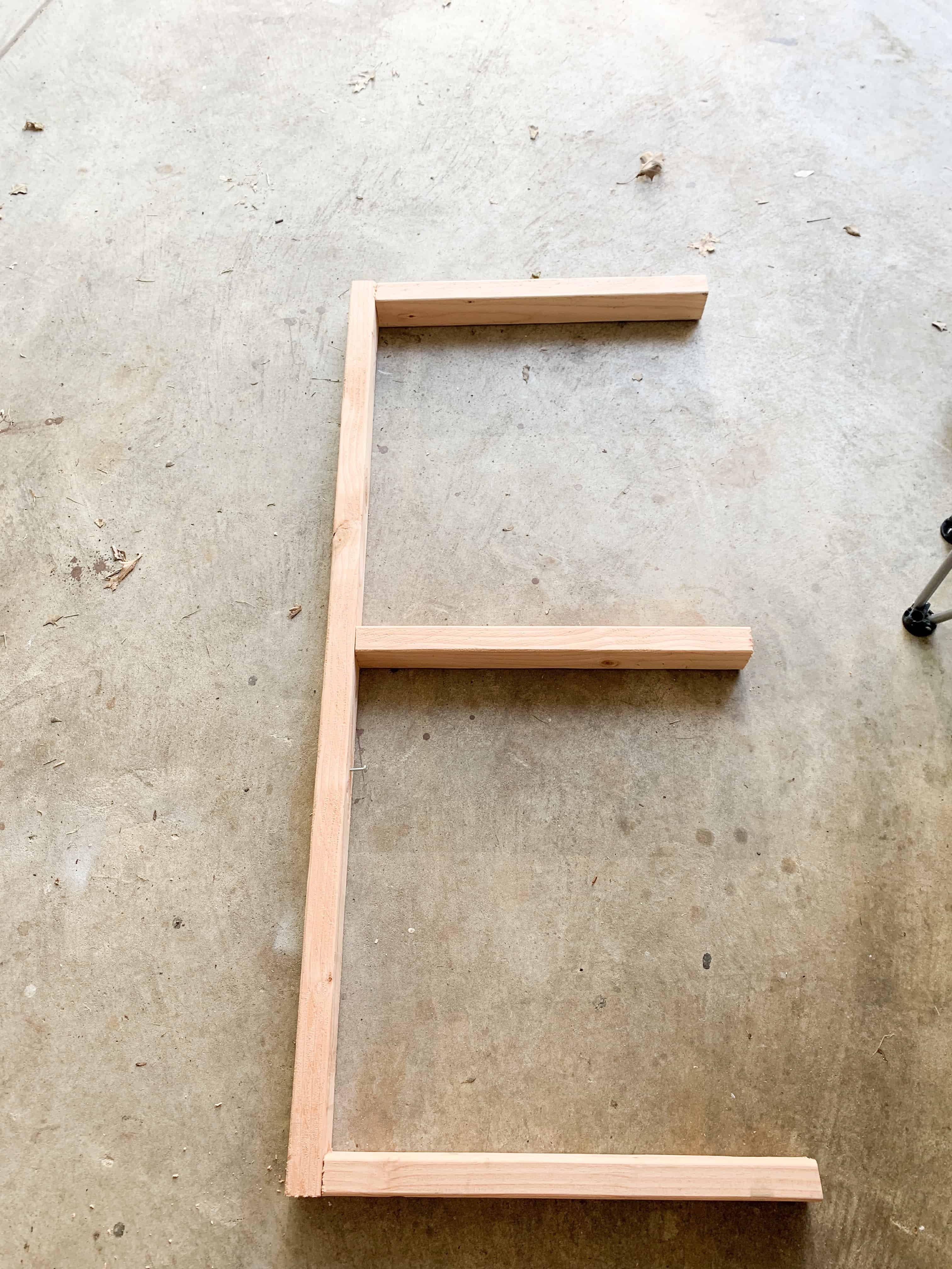 Lumber in process for floating bench