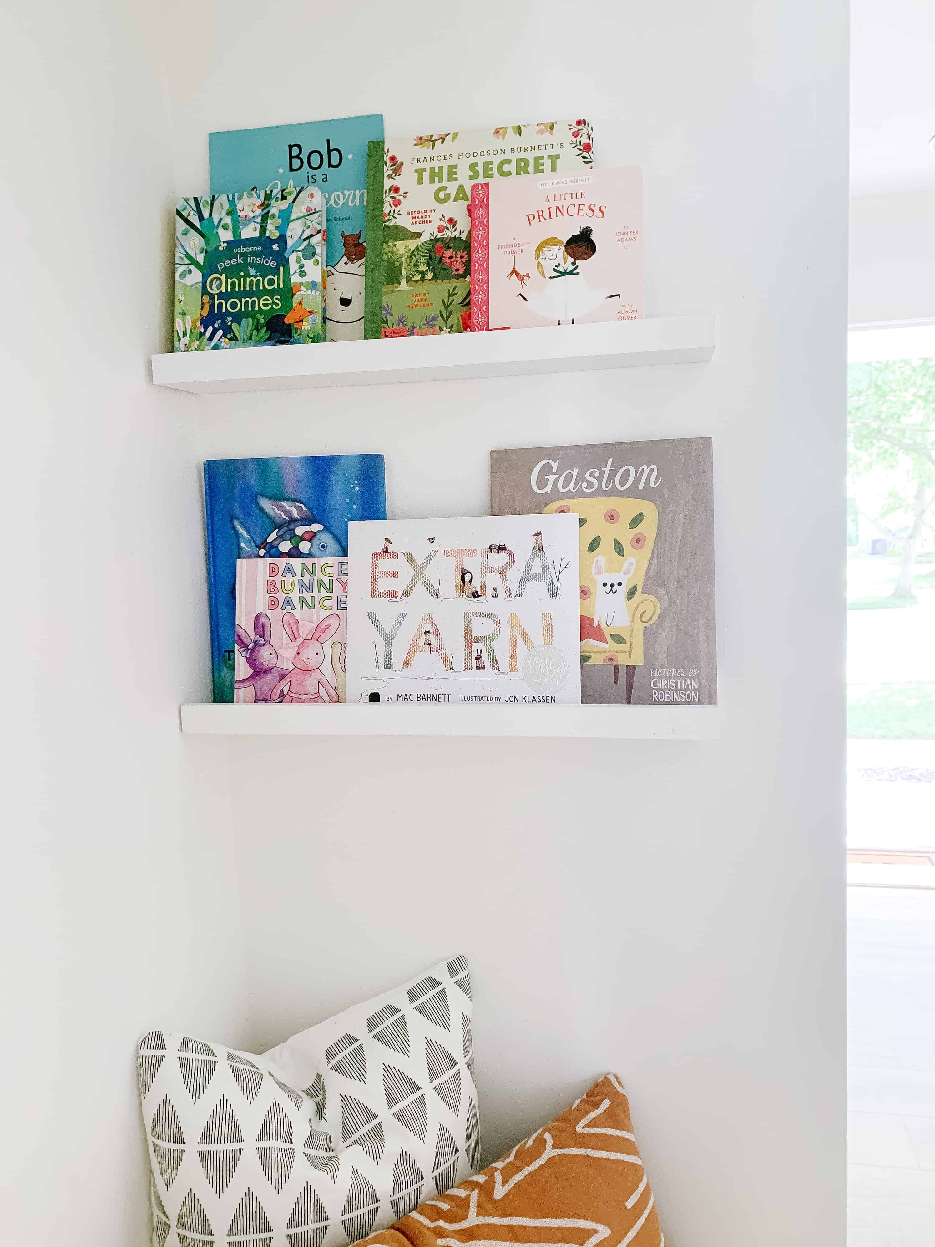 book ledges in closet book nook