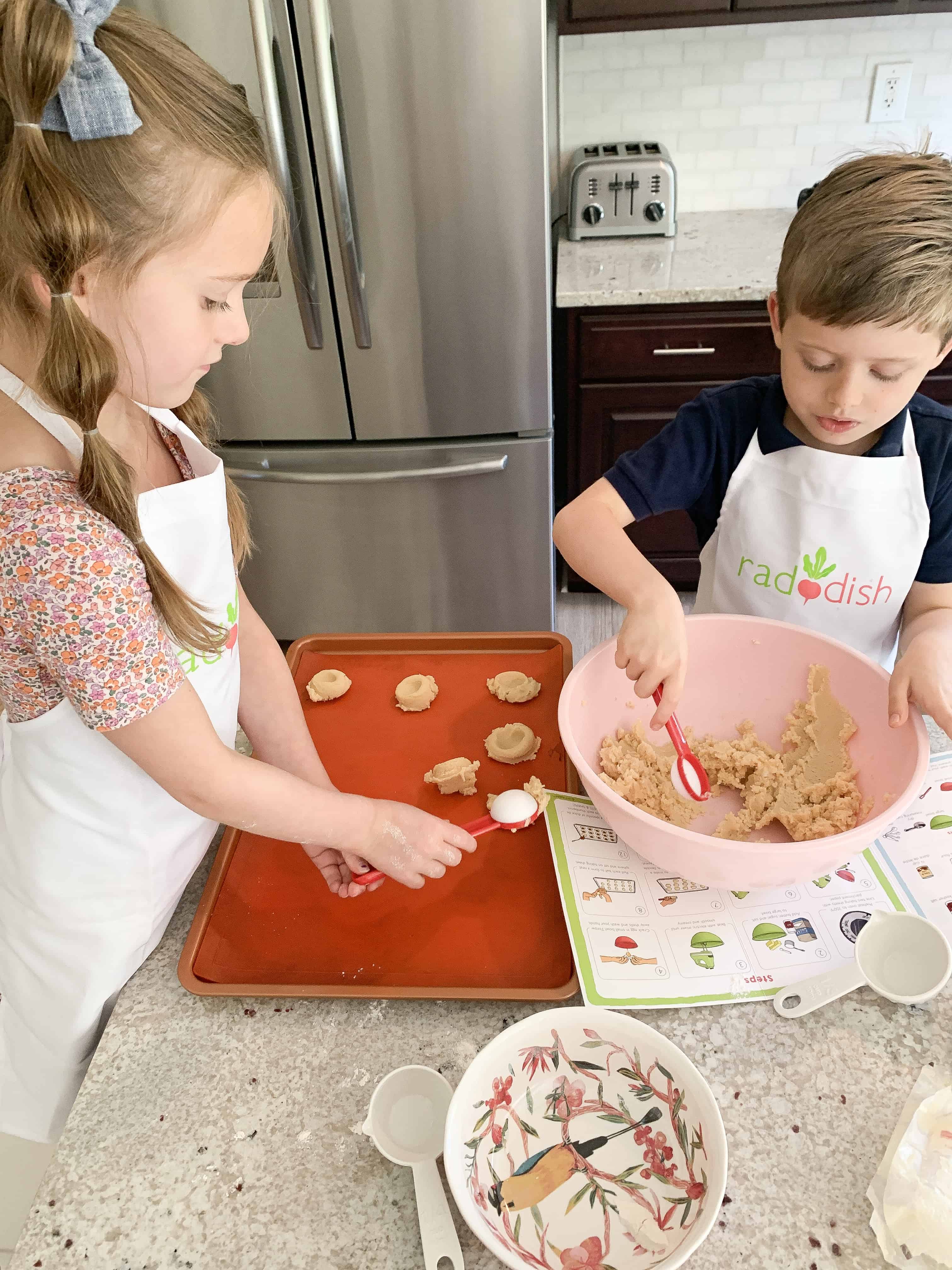 Kids cooking in kitchen