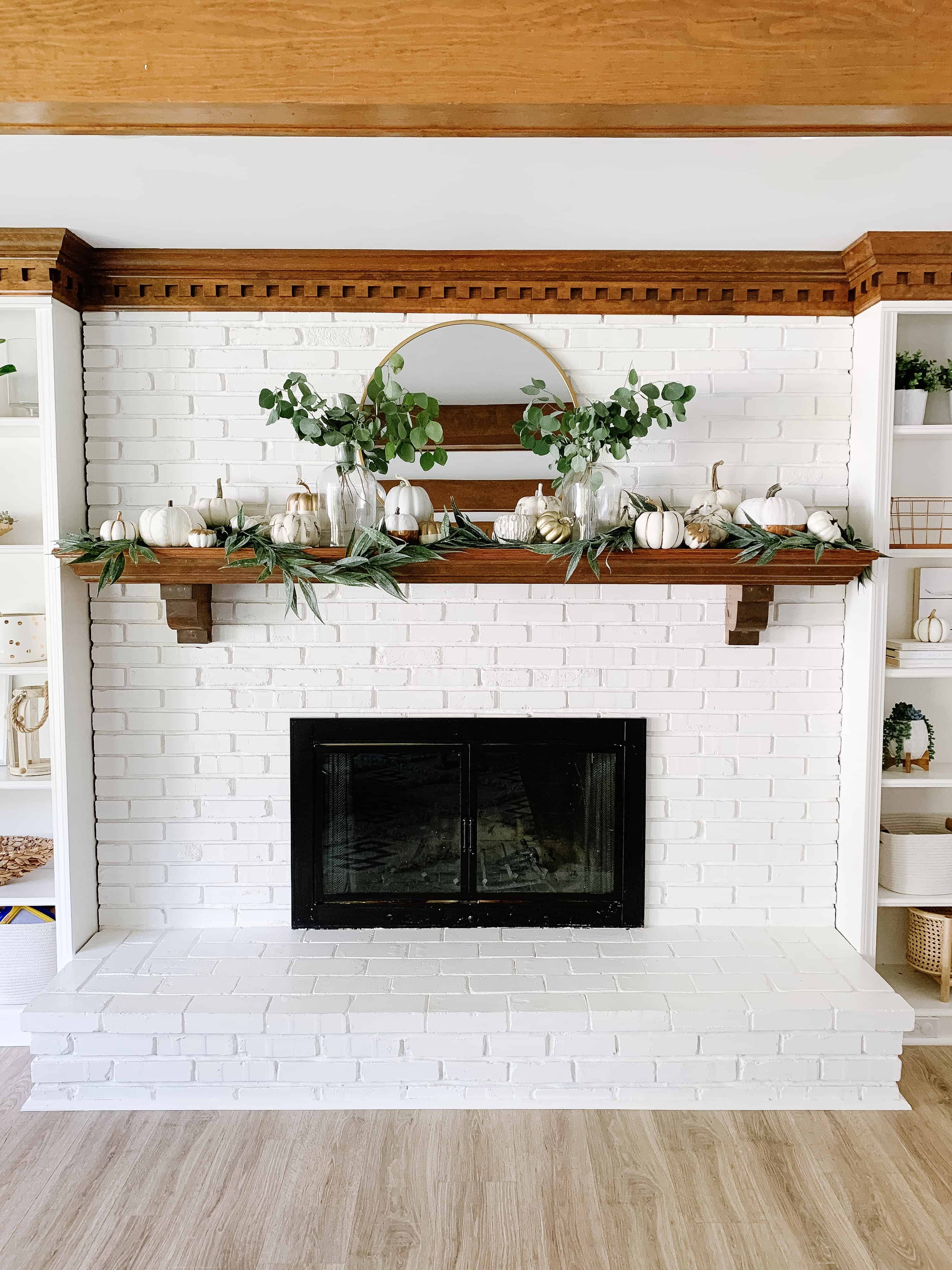 Modern Neutral Fall Mantle Decor