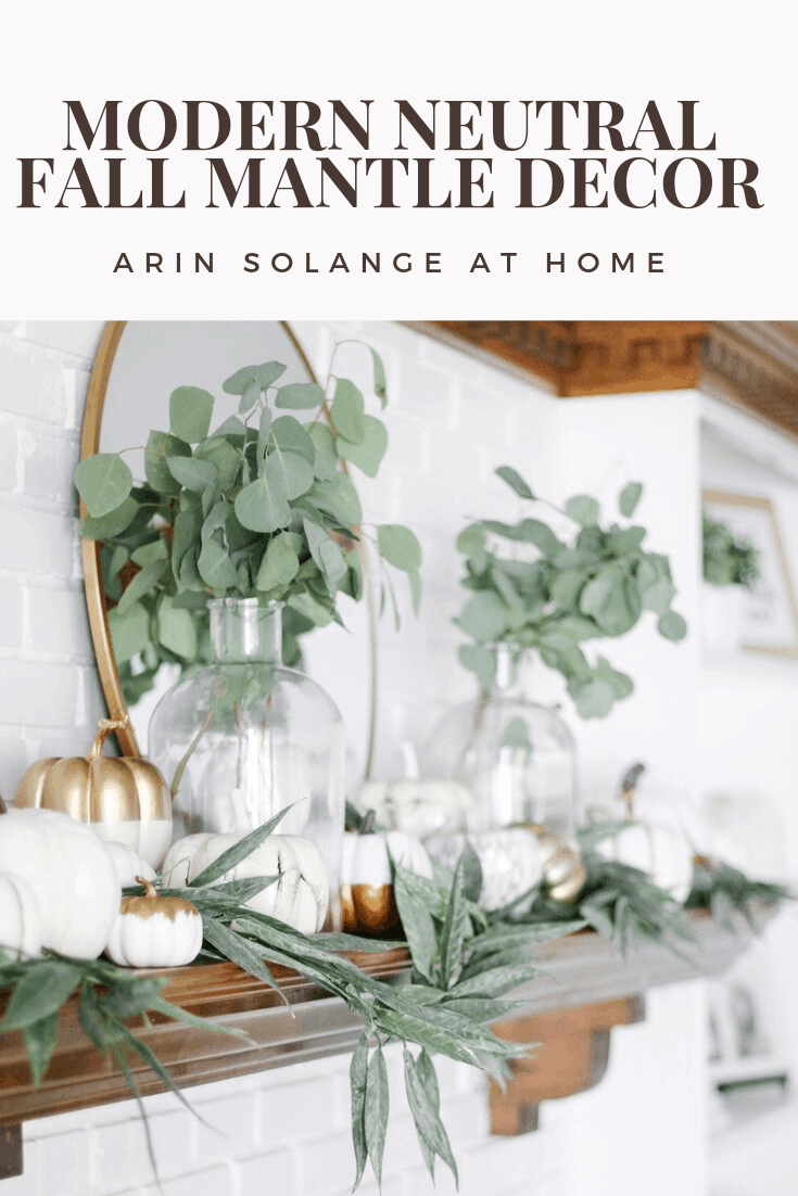 Modern neutral Fall Mantle Decor