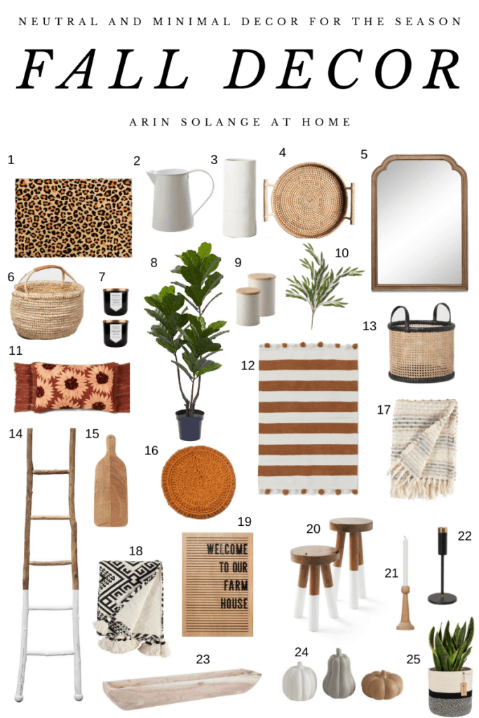 a round up of modern fall decor 