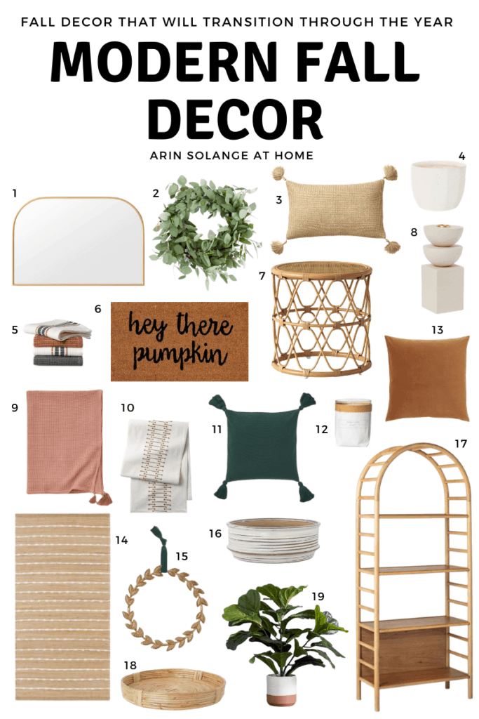 round up of modern fall decor