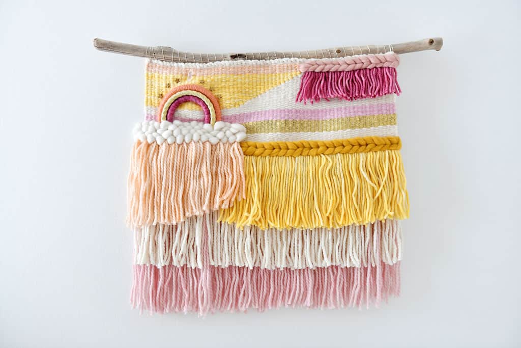 Rainbow macrame wall hanging