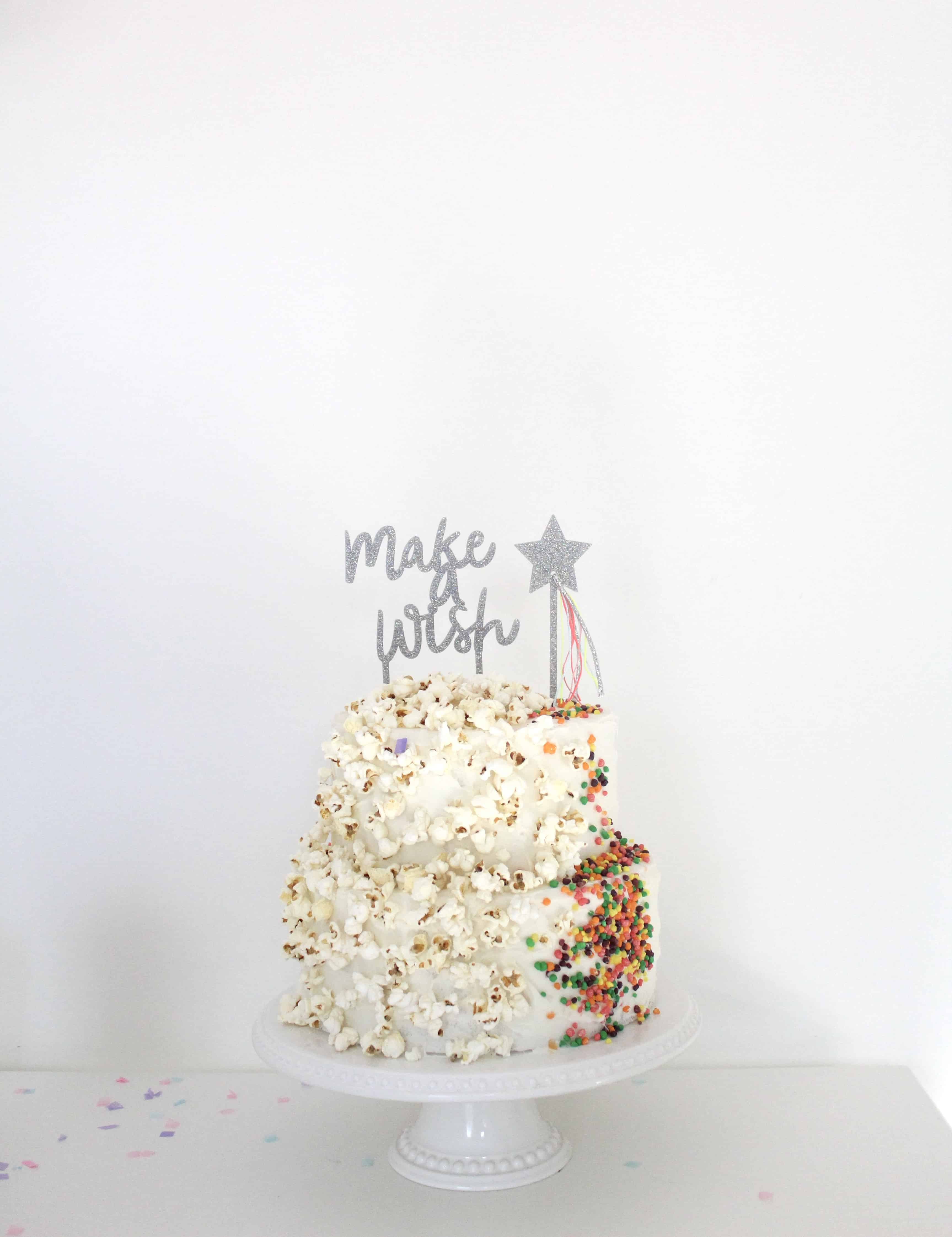 Popcorn and nerds movie themed cake