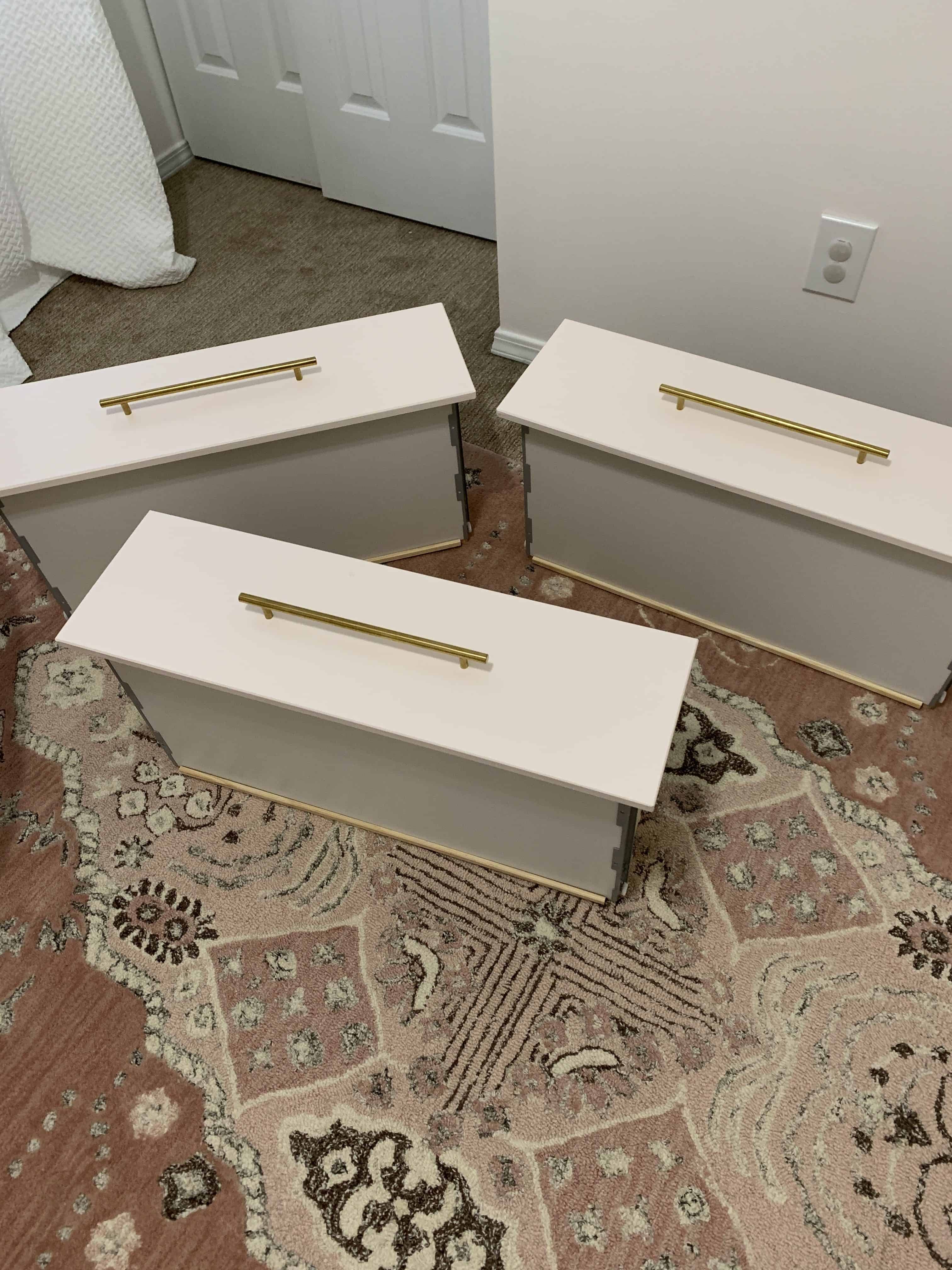 IKEA tarva dresser with gold pulls