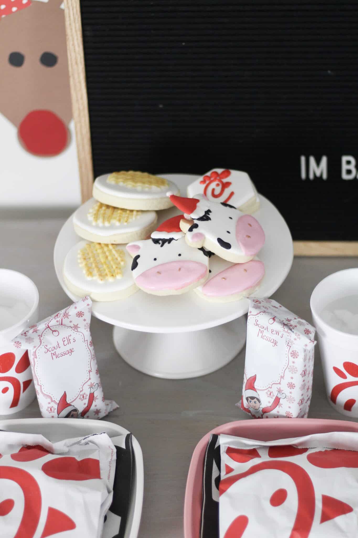 chick-fil-a themed sugar cookies