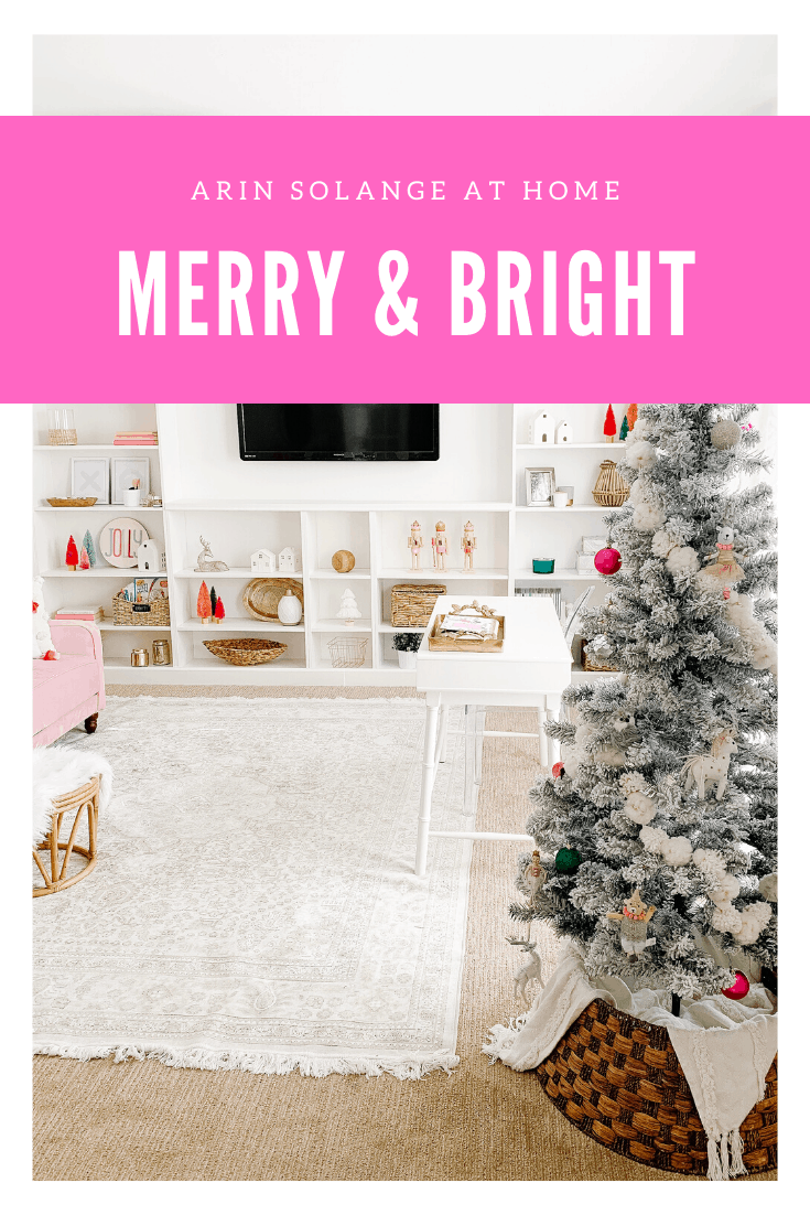 Merry and Bright pink Christmas decor