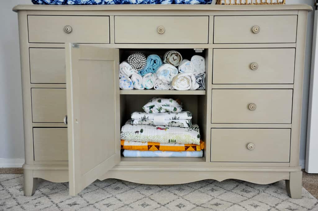 organized baby dresser