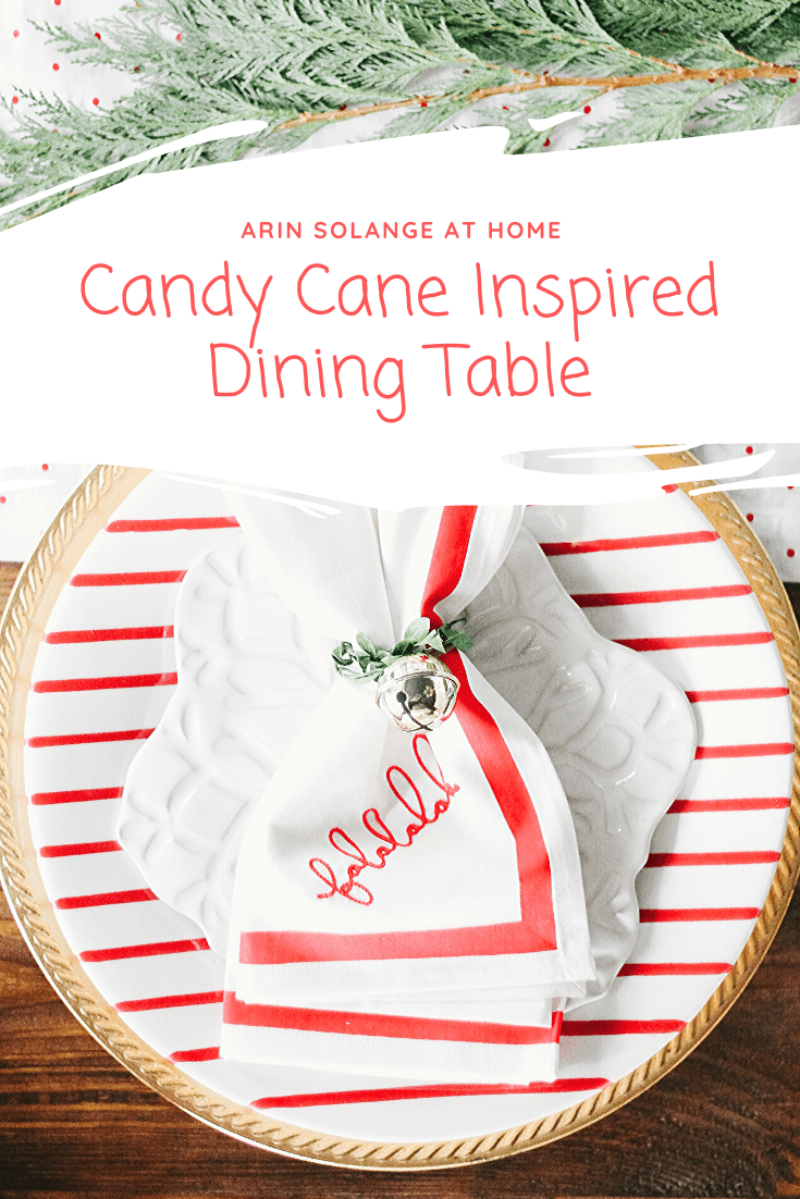 candy cane inspired dining table decor