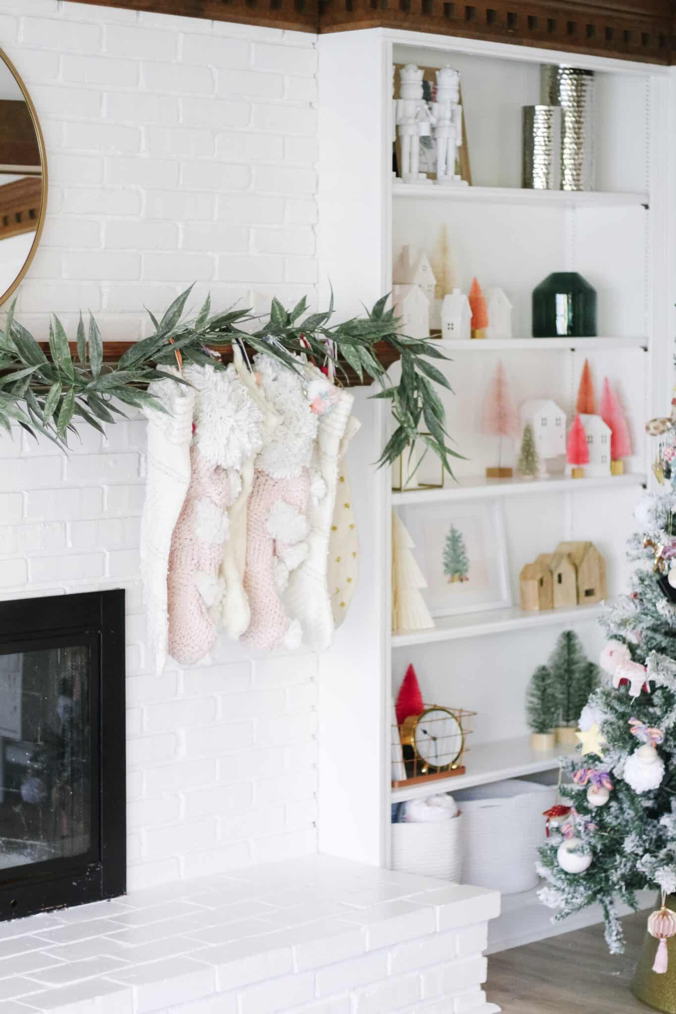 Anthropologie Stockings hanging on mantle