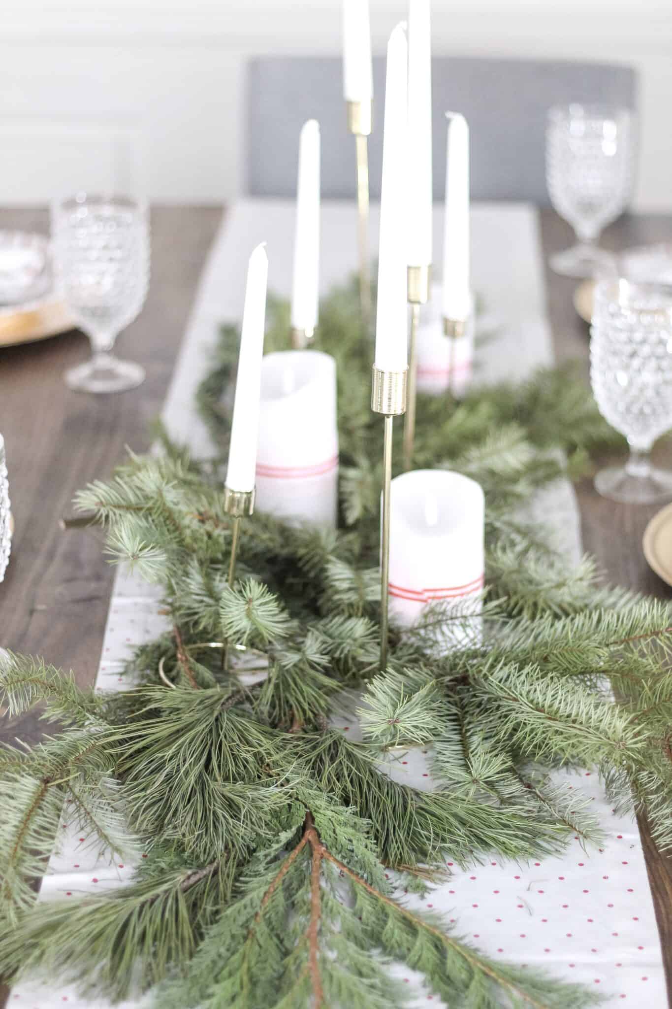 Christmas Dining Room table Decor